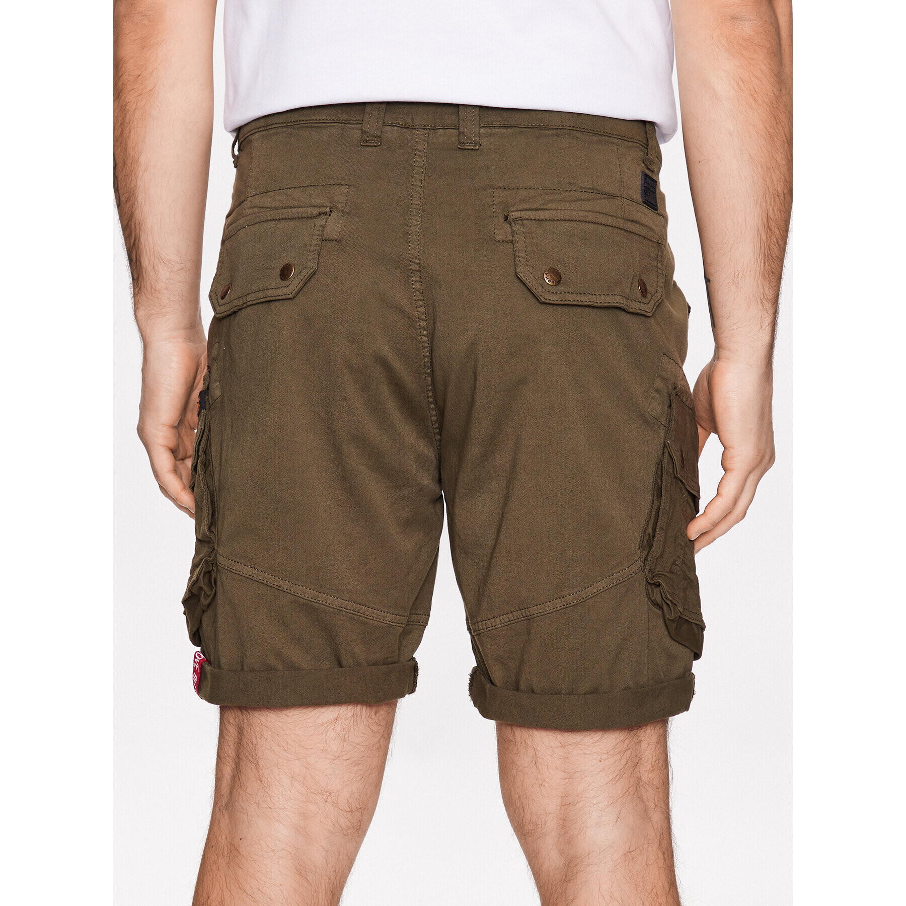 Alpha Industries Kratke hlače iz tkanine Combat Short Zelena Slim Fit - Pepit.si