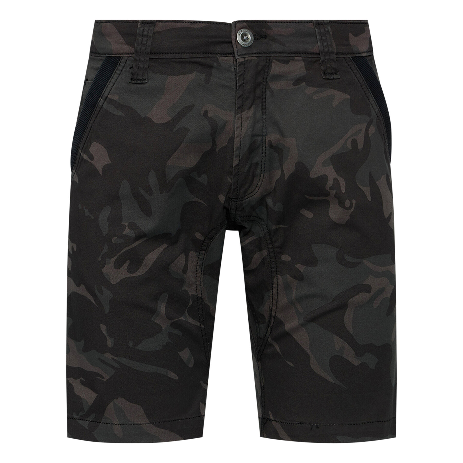 Alpha Industries Kratke hlače iz tkanine Kerosene Camo 176205 Črna Regular Fit - Pepit.si