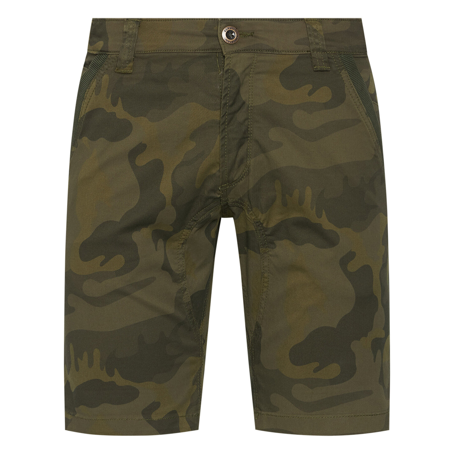 Alpha Industries Kratke hlače iz tkanine Kerosene Camo 176205 Zelena Regular Fit - Pepit.si