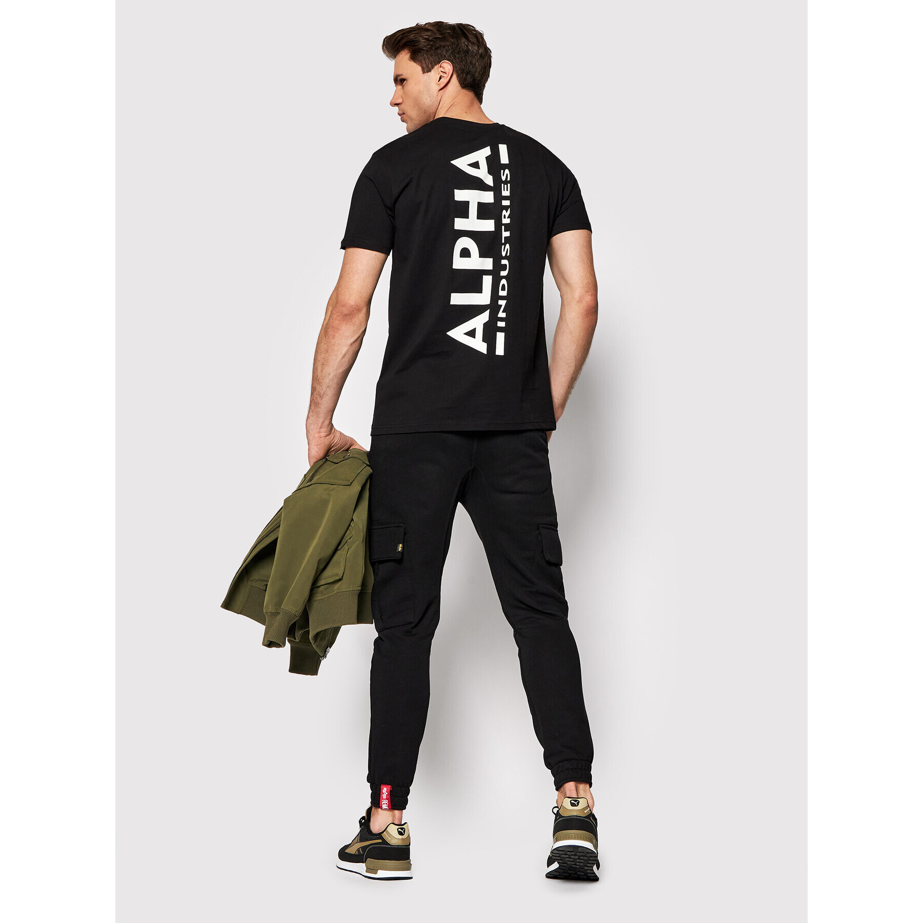 Alpha Industries Majica Backprint 128507 Črna Regular Fit - Pepit.si