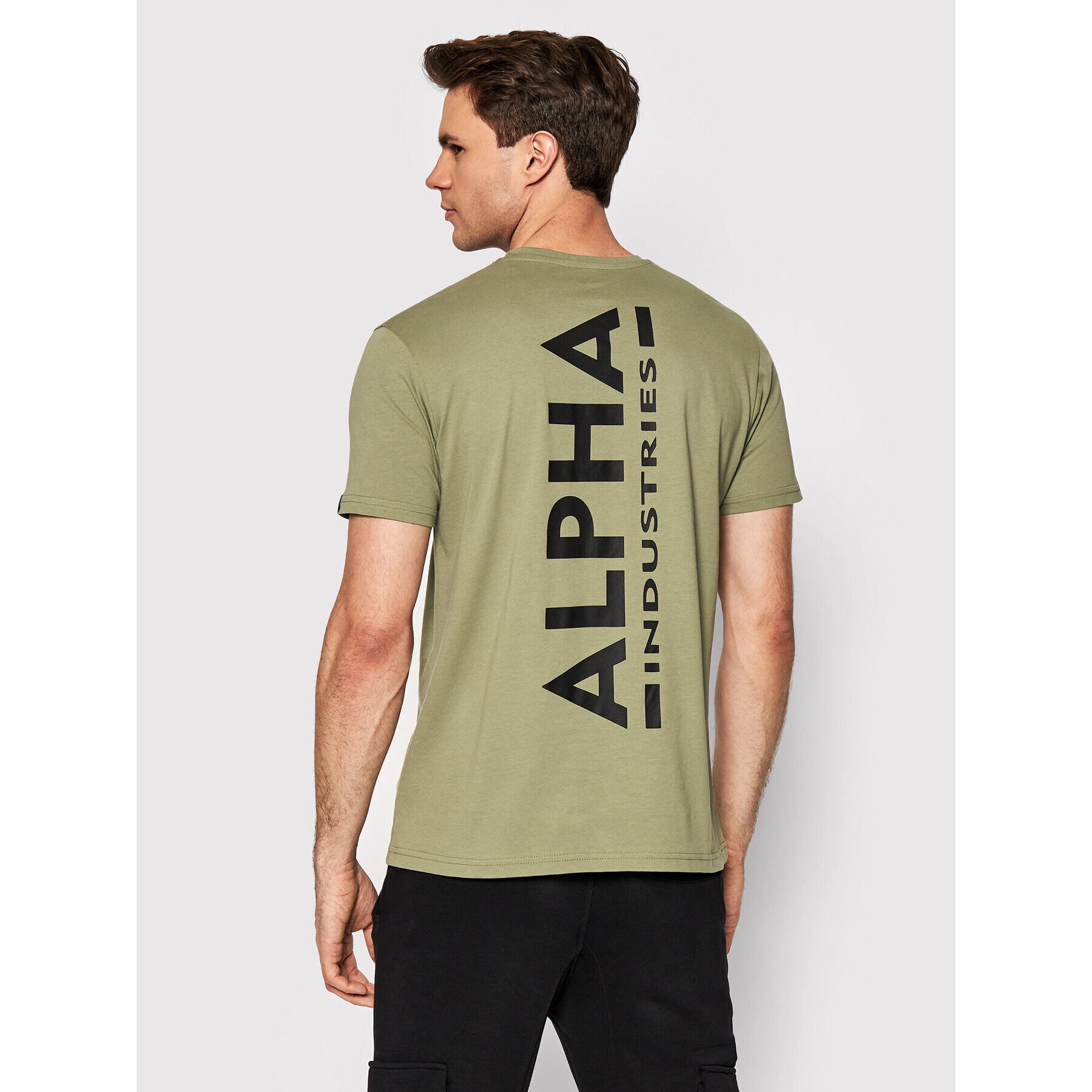 Alpha Industries Majica Backprint 128507 Zelena Regular Fit - Pepit.si