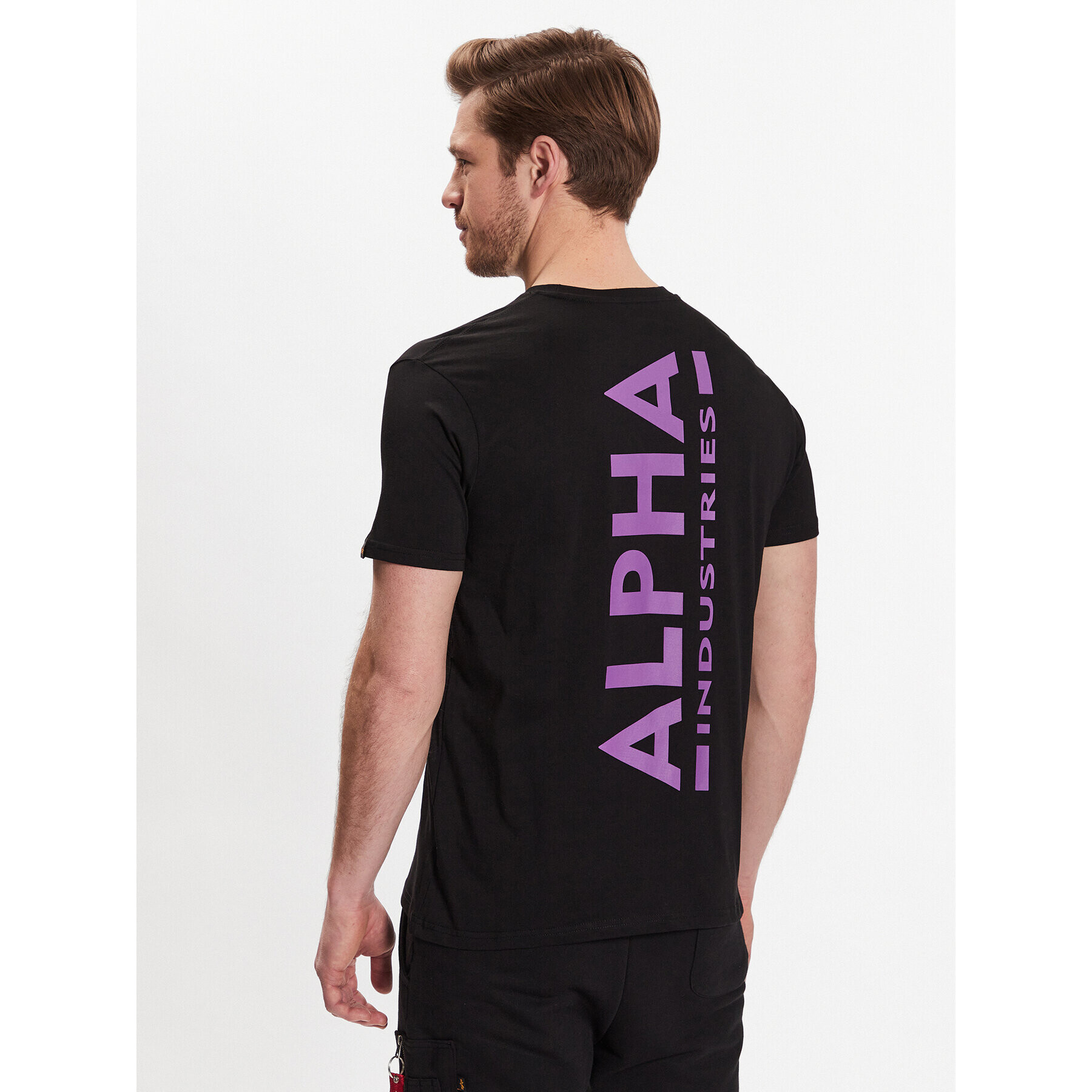 Alpha Industries Majica Backprint T 128507 Črna Regular Fit - Pepit.si