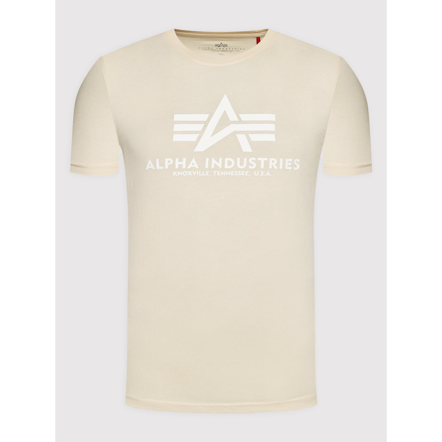 Alpha Industries Majica Basic 100501 Bež Regular Fit - Pepit.si