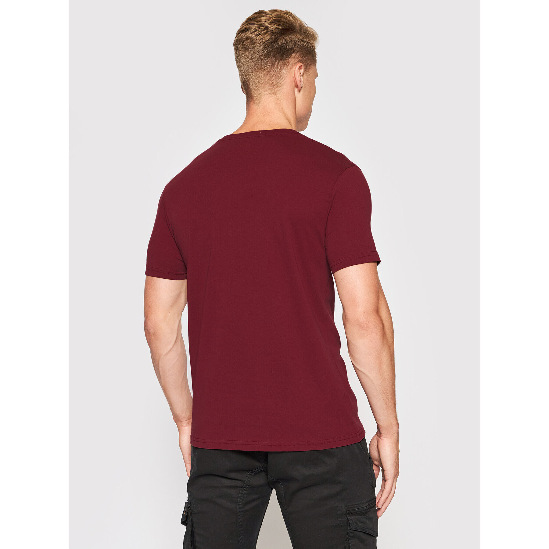 Alpha Industries Majica Basic 100501 Bordo rdeča Regular Fit - Pepit.si