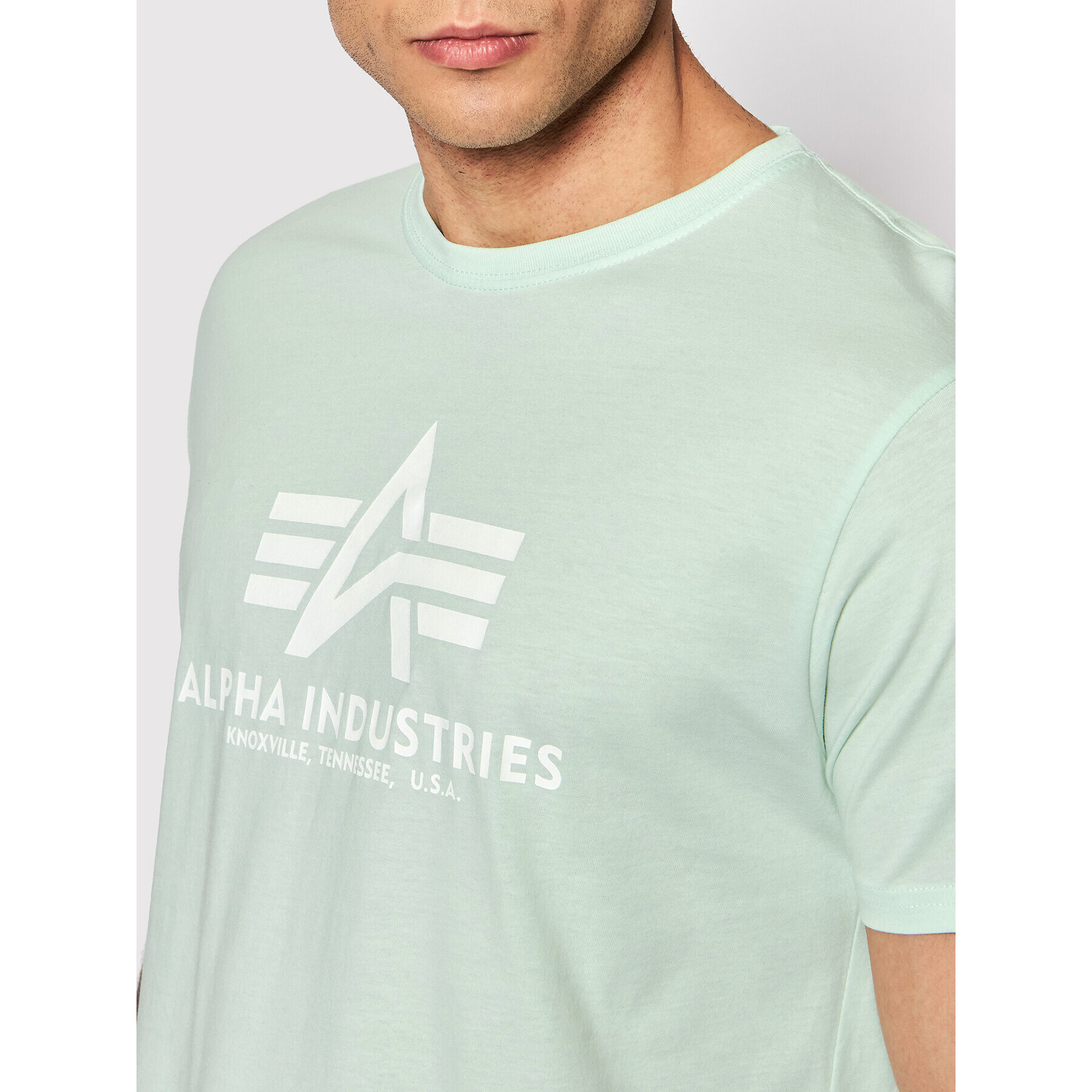 Alpha Industries Majica Basic 100501 Zelena Regular Fit - Pepit.si