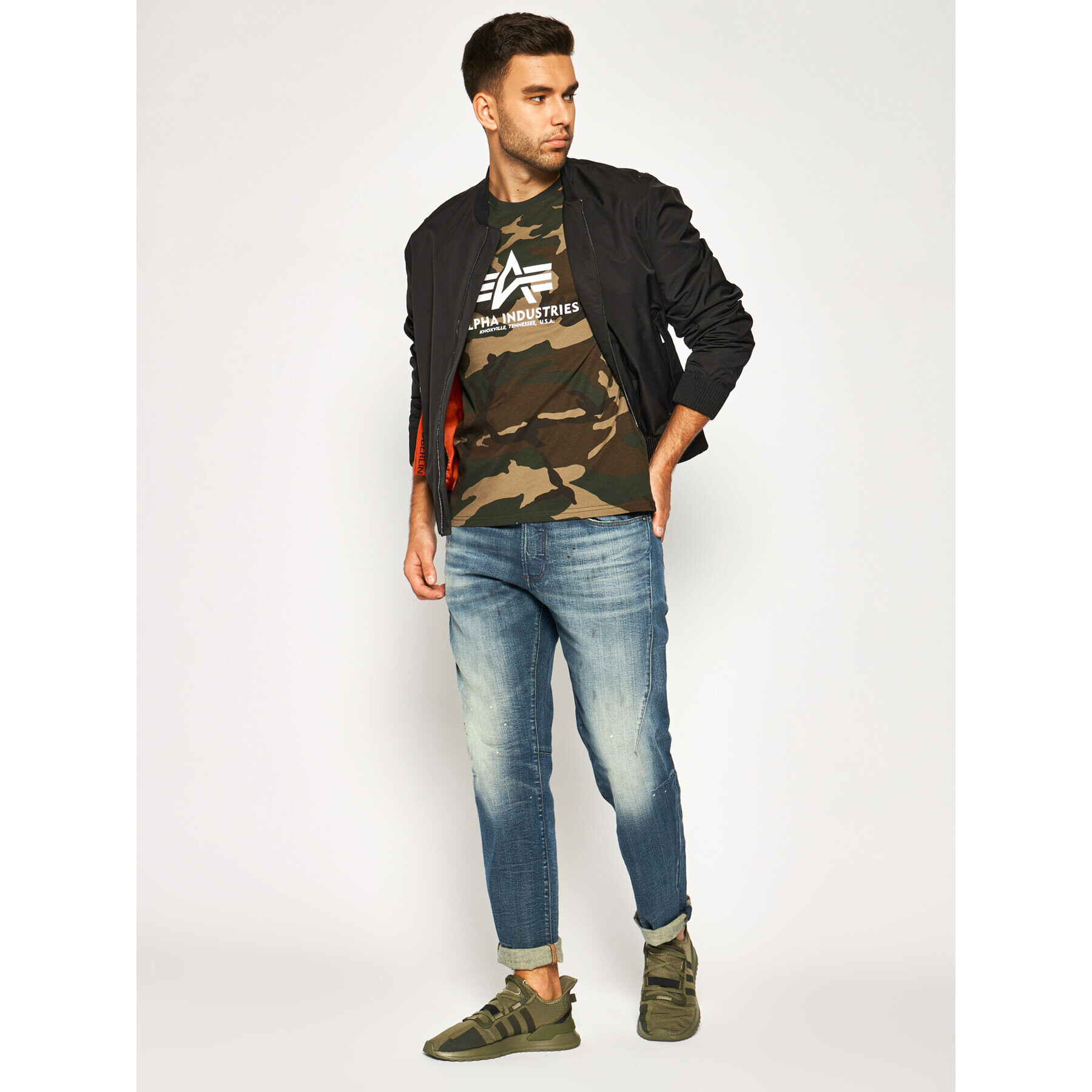 Alpha Industries Majica Basic 100501C Zelena Regular Fit - Pepit.si