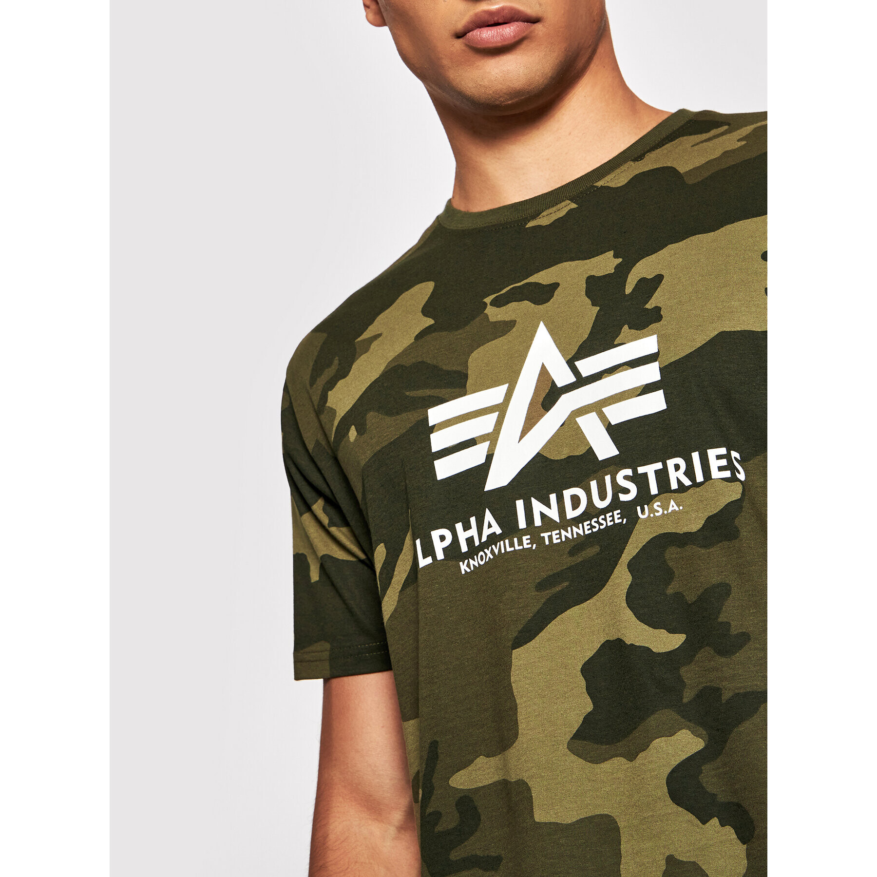 Alpha Industries Majica Basic 100501C Zelena Regular Fit - Pepit.si