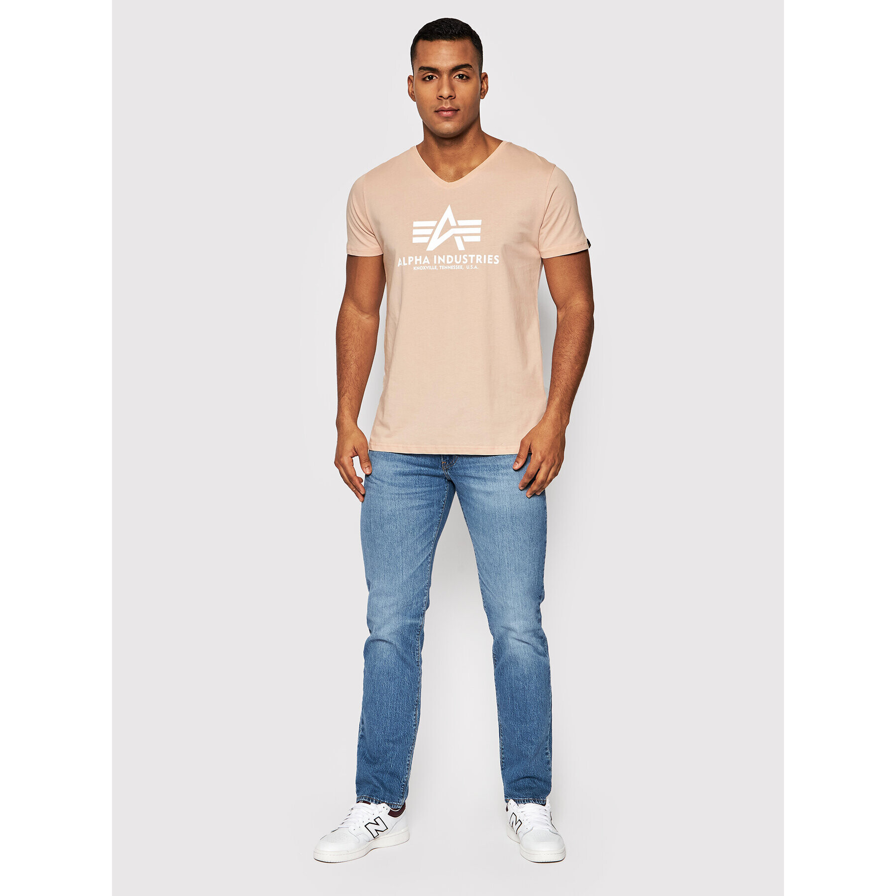 Alpha Industries Majica Basic 106512 Oranžna Regular Fit - Pepit.si