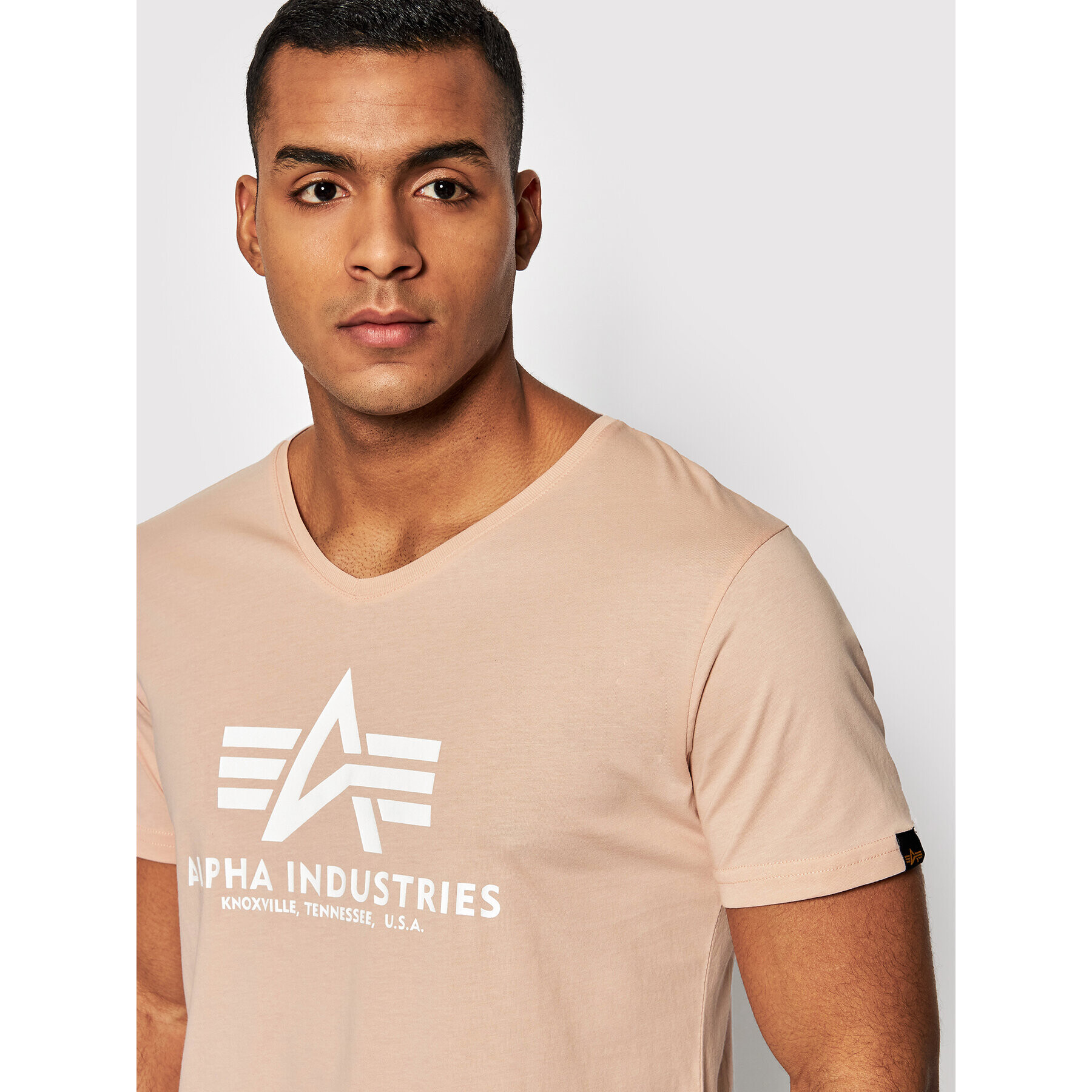 Alpha Industries Majica Basic 106512 Oranžna Regular Fit - Pepit.si