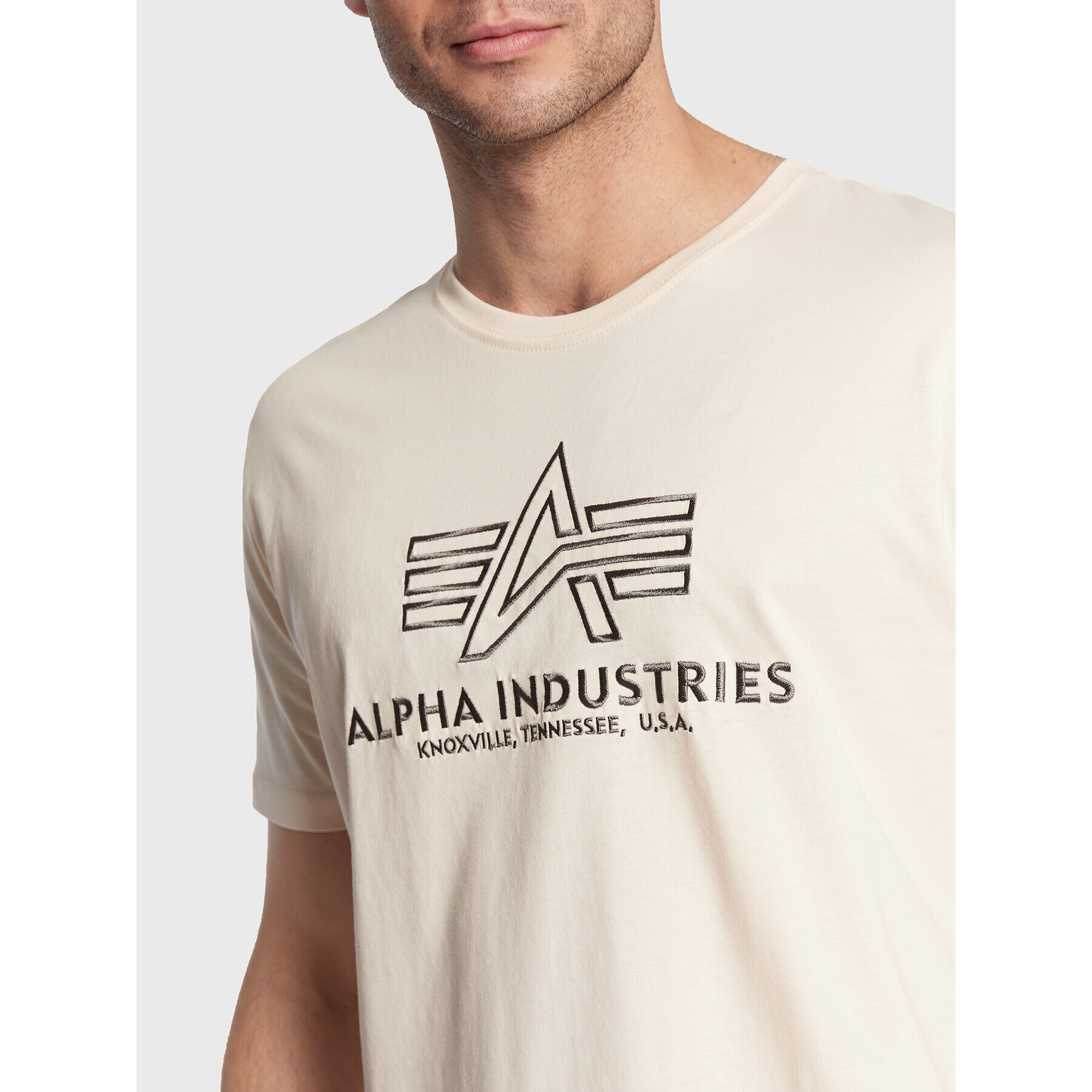 Alpha Industries Majica Basic 118505 Bež Regular Fit - Pepit.si