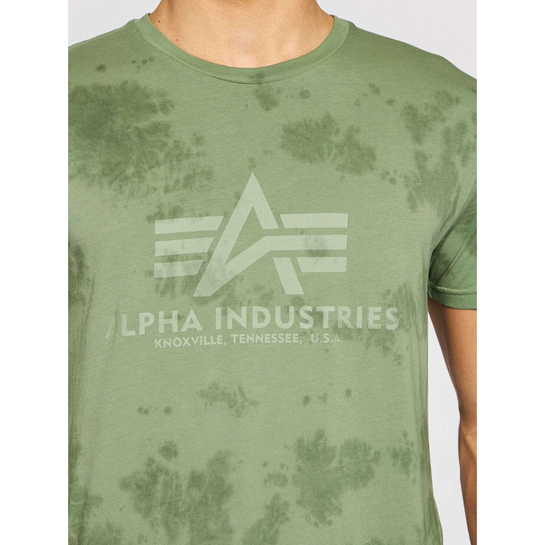 Alpha Industries Majica Basic T Batik 116517 Zelena Regular Fit - Pepit.si