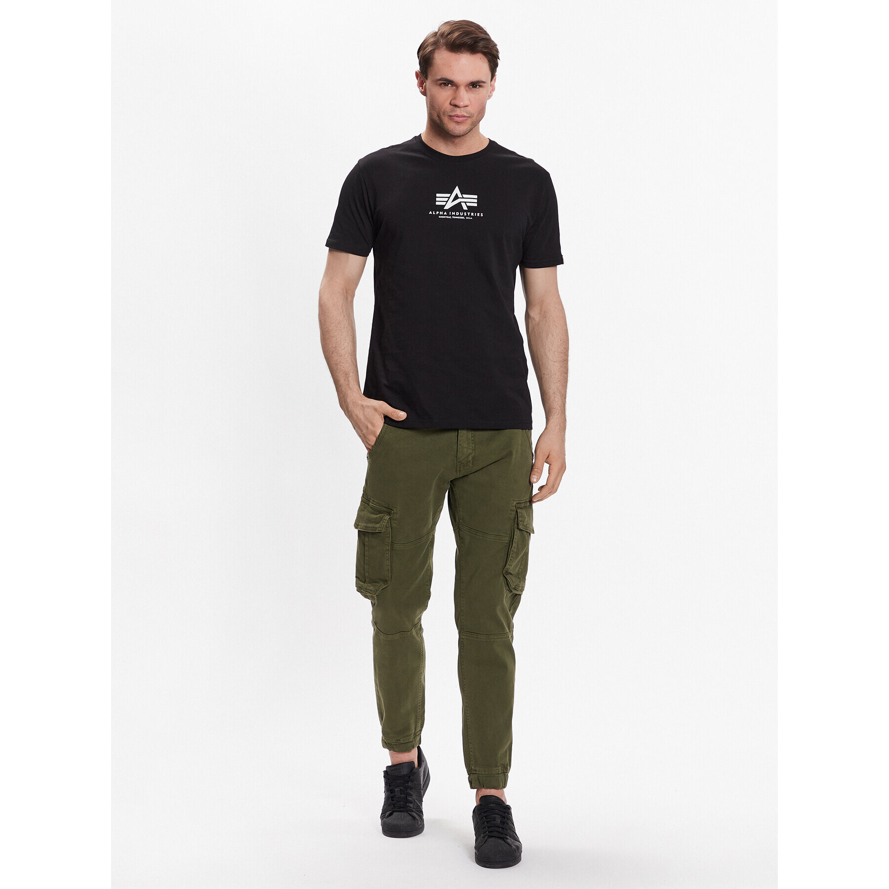 Alpha Industries Majica Basic 118533 Črna Regular Fit - Pepit.si