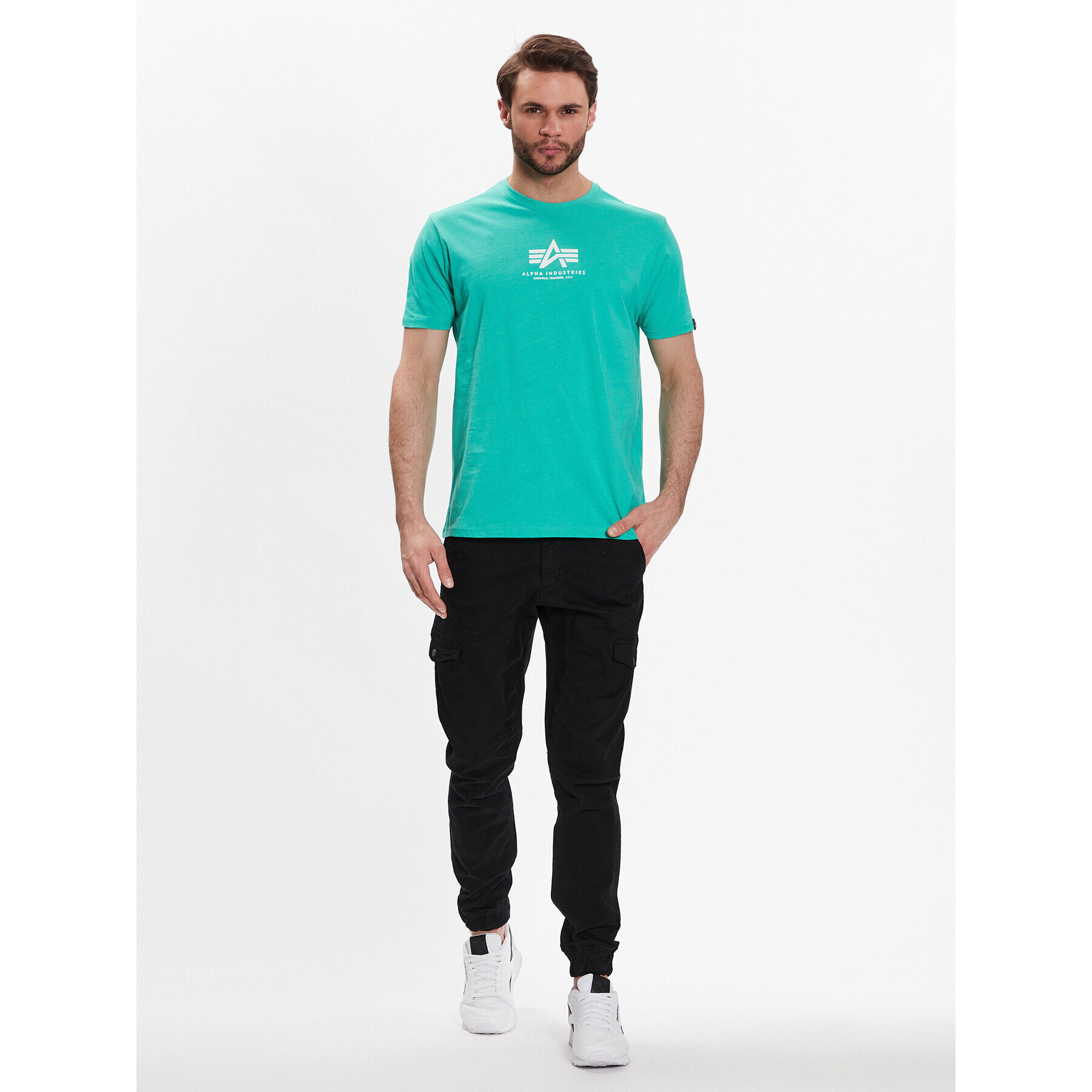 Alpha Industries Majica Basic 118533 Zelena Regular Fit - Pepit.si