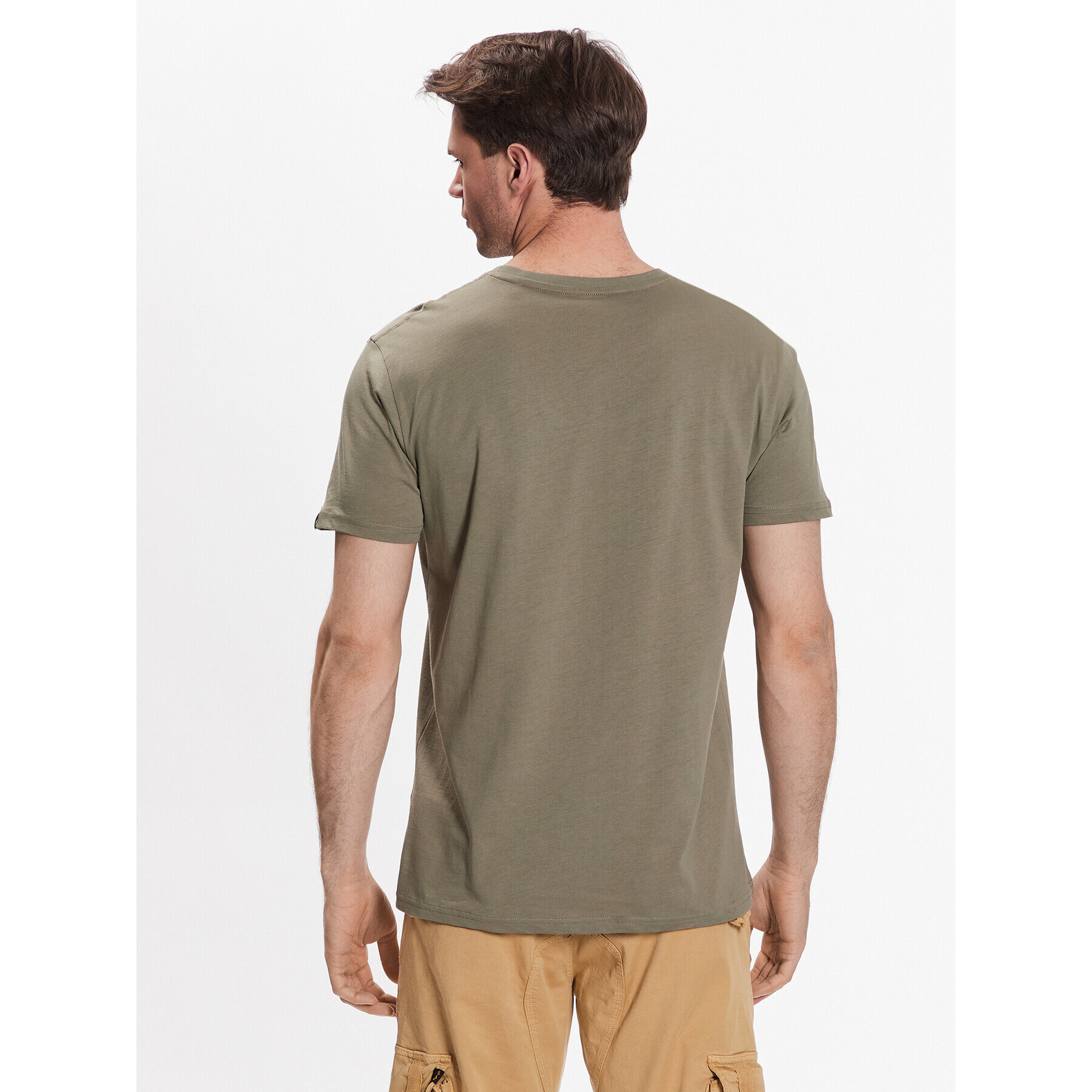 Alpha Industries Majica Basic 118533 Bež Regular Fit - Pepit.si