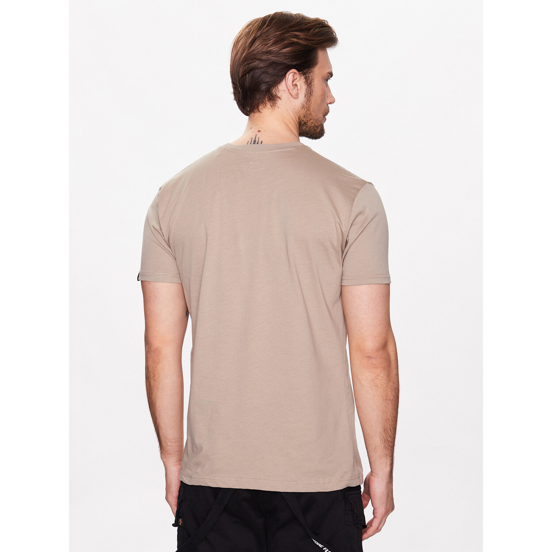 Alpha Industries Majica Basic T-Shirt Bež Regular Fit - Pepit.si