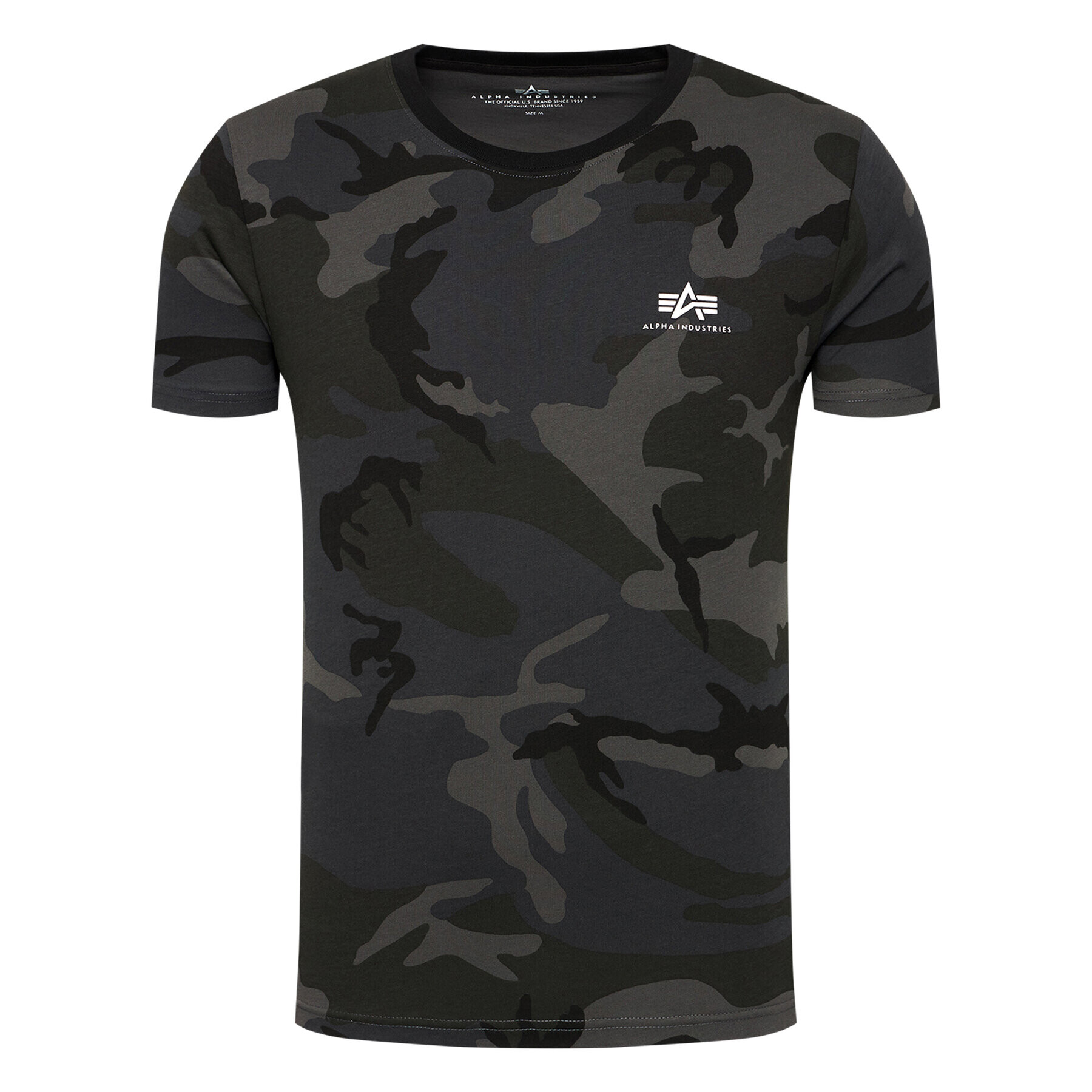 Alpha Industries Majica Basic T Small Logo Camo 188505C Siva Regular Fit - Pepit.si