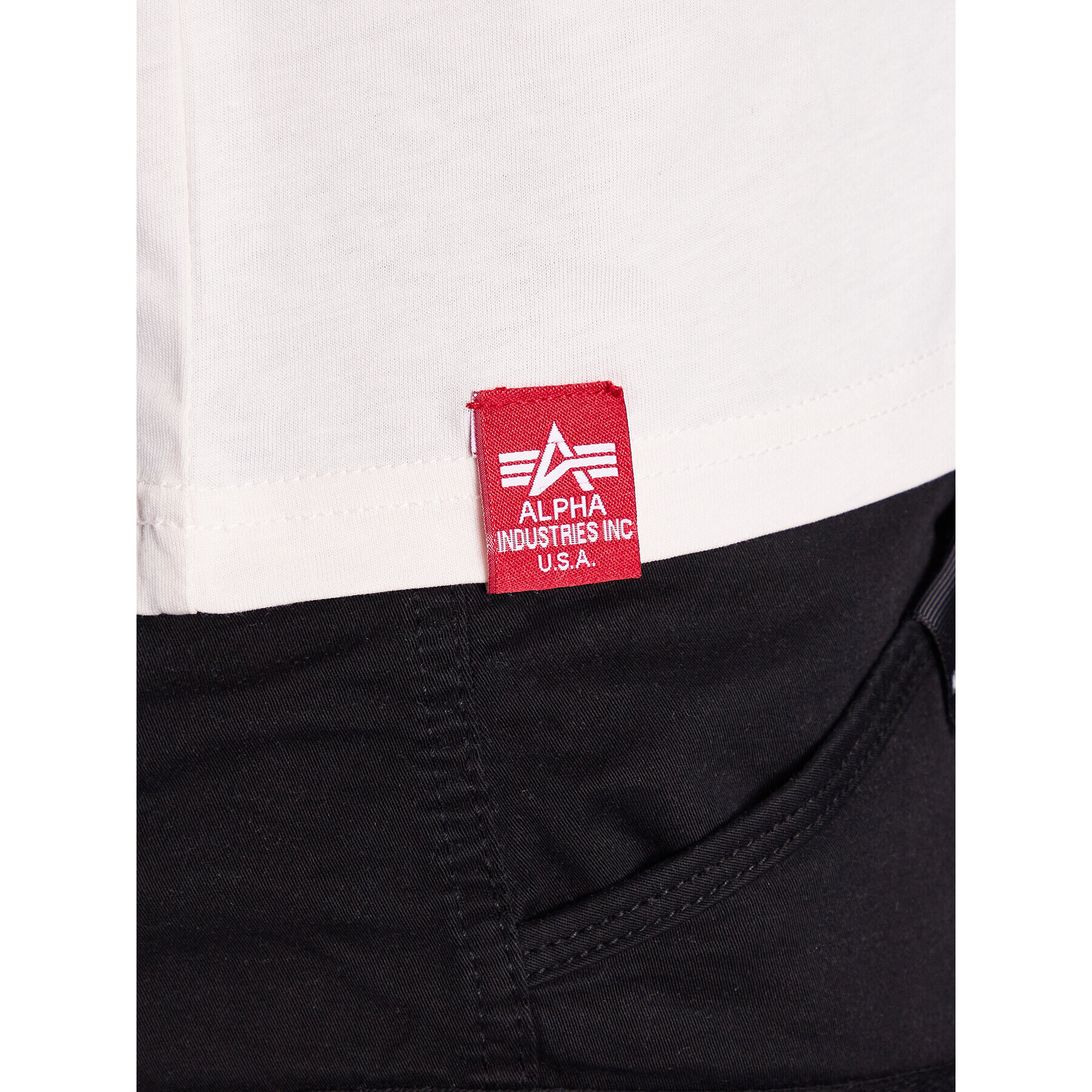 Alpha Industries Majica Block Logo T Écru Regular Fit - Pepit.si