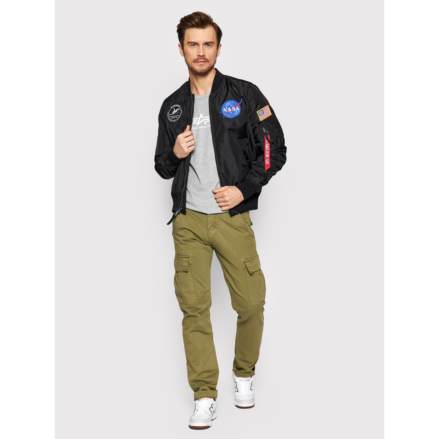 Alpha Industries Majica brez rokavov Basic 126566 Siva Regular Fit - Pepit.si