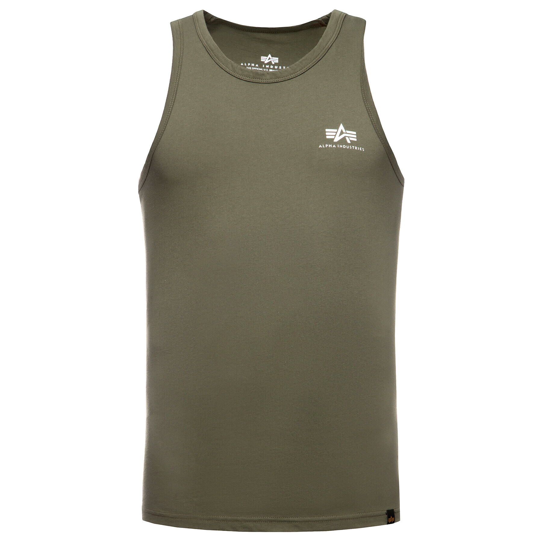 Alpha Industries Majica brez rokavov Small Logo Tank 196541 Zelena Regular Fit - Pepit.si