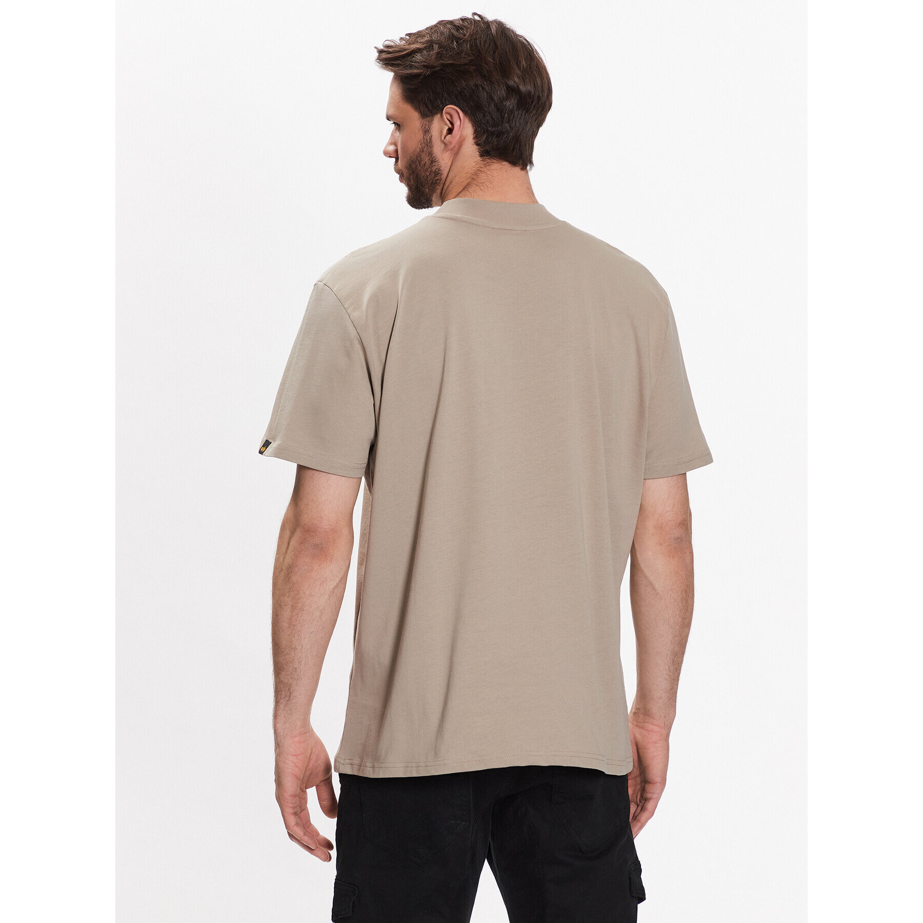 Alpha Industries Majica Label T HC 136511 Bež Regular Fit - Pepit.si