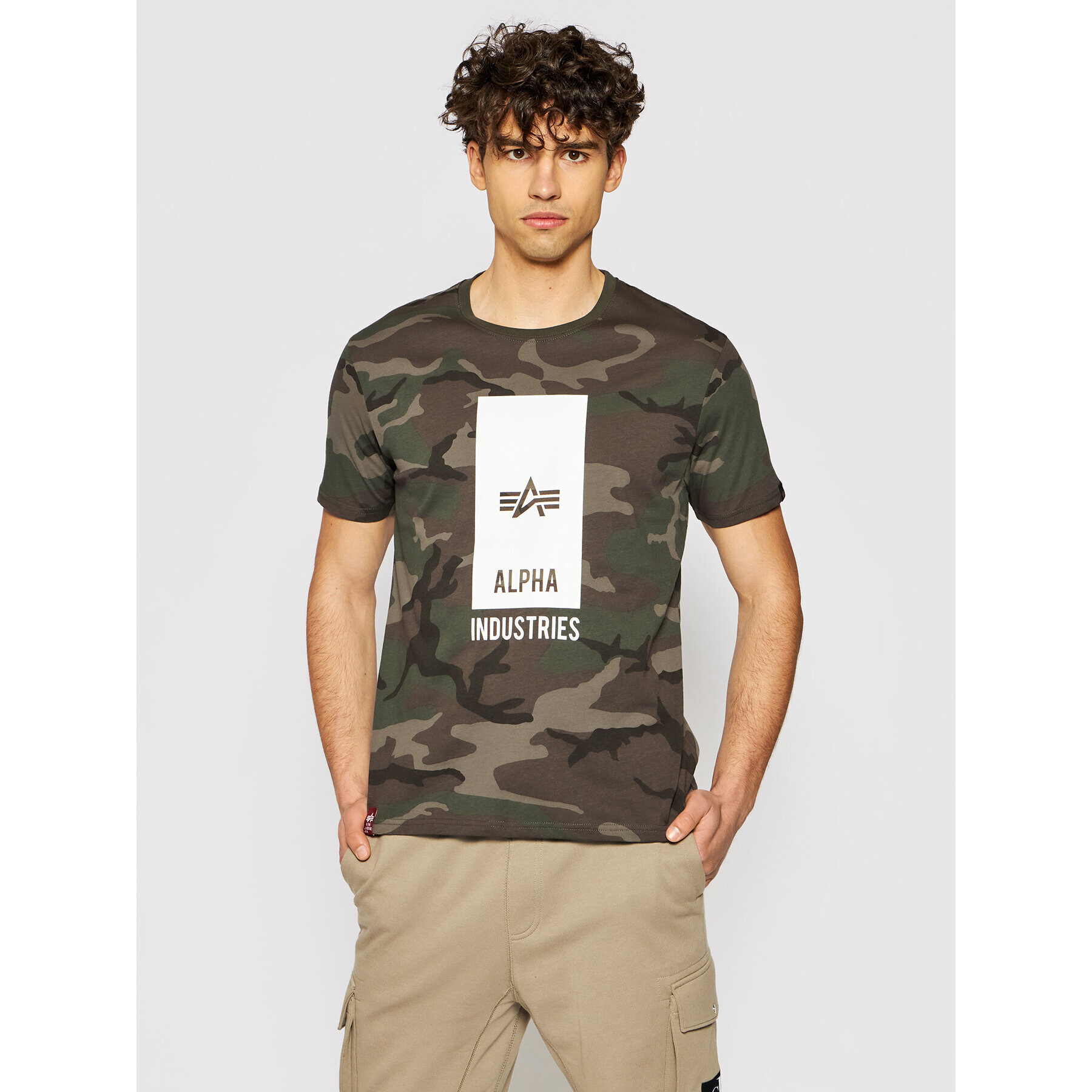 Alpha Industries Majica Logo 126547C Zelena Regular Fit - Pepit.si