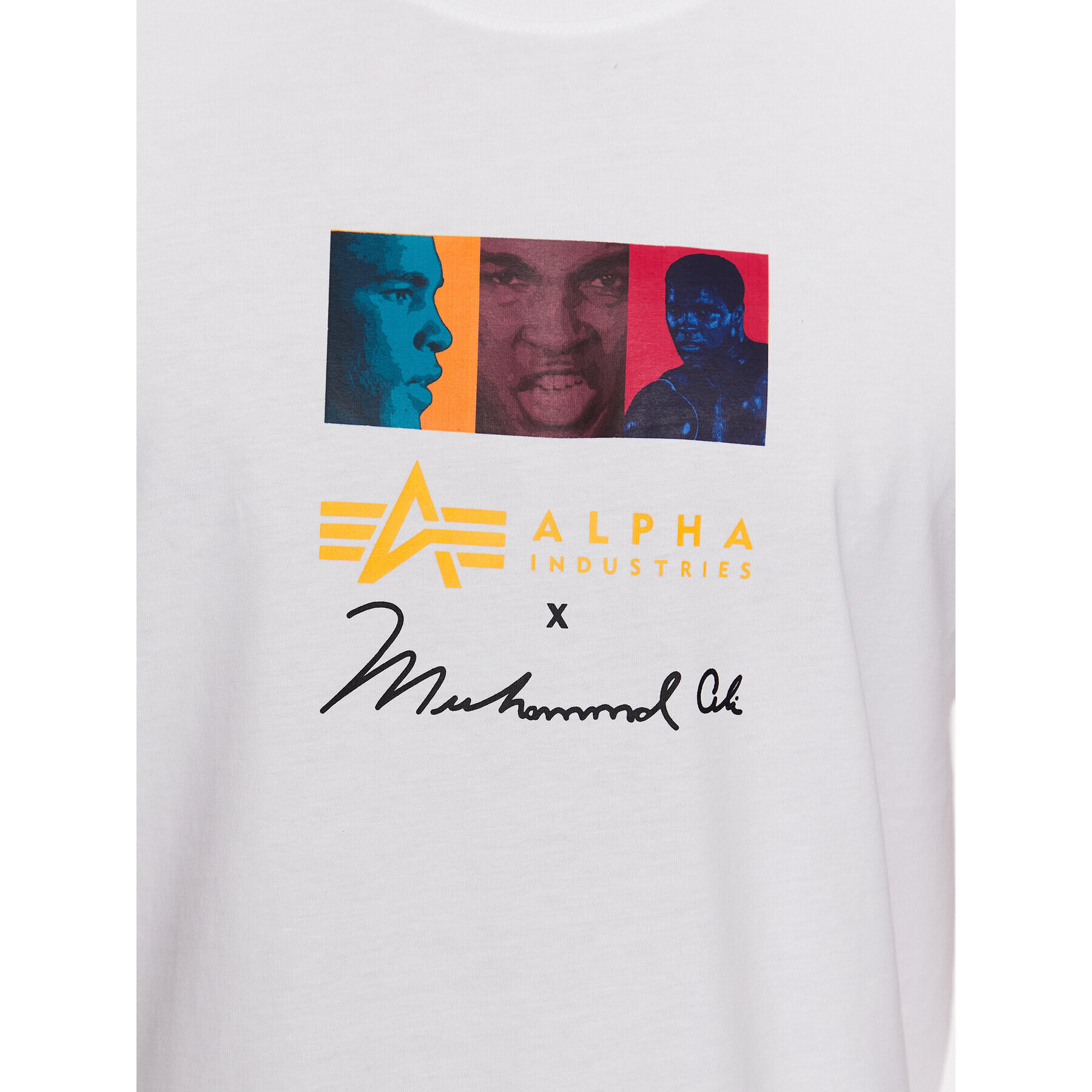 Alpha Industries Majica Muhammad Ali Pop Art 136518 Bela Regular Fit - Pepit.si