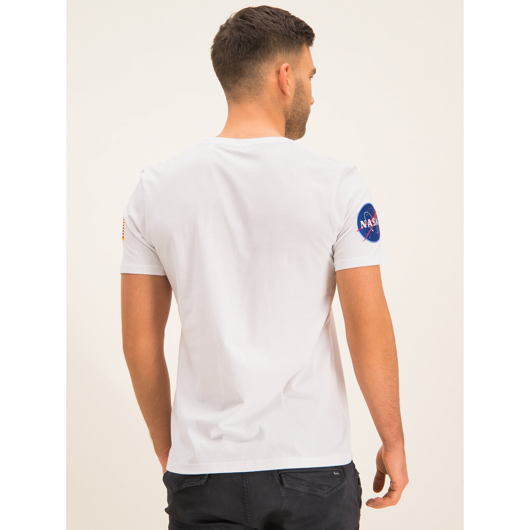 Alpha Industries Majica Nasa 176506 Bela Regular Fit - Pepit.si