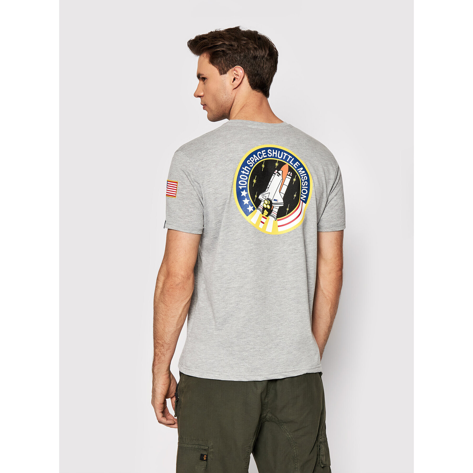 Alpha Industries Majica Space Shuttle 176507 Siva Regular Fit - Pepit.si