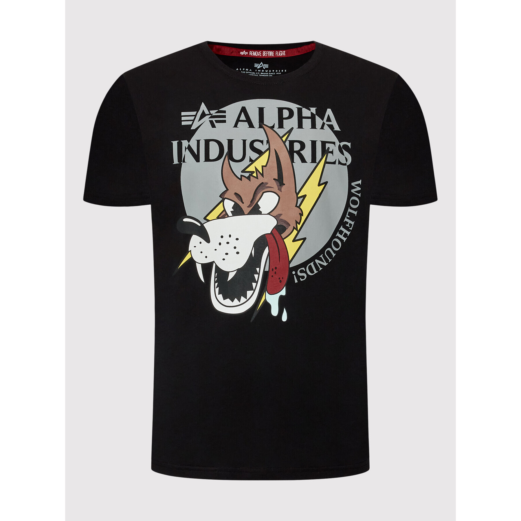 Alpha Industries Majica Wolfhounds 108503 Črna Regular Fit - Pepit.si