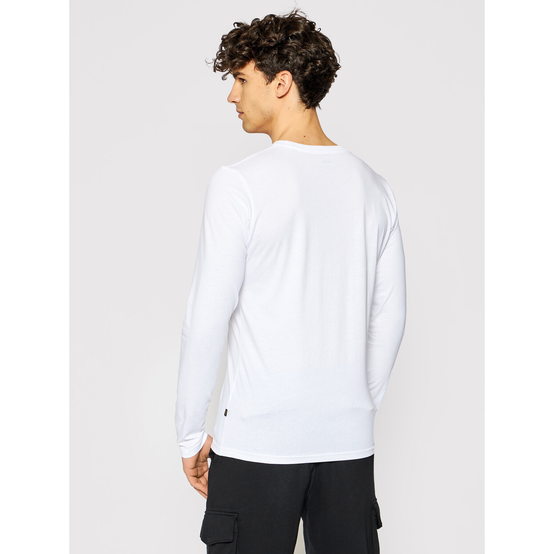 Alpha Industries Majica z dolgimi rokavi Basic T 100510 Bela Regular Fit - Pepit.si