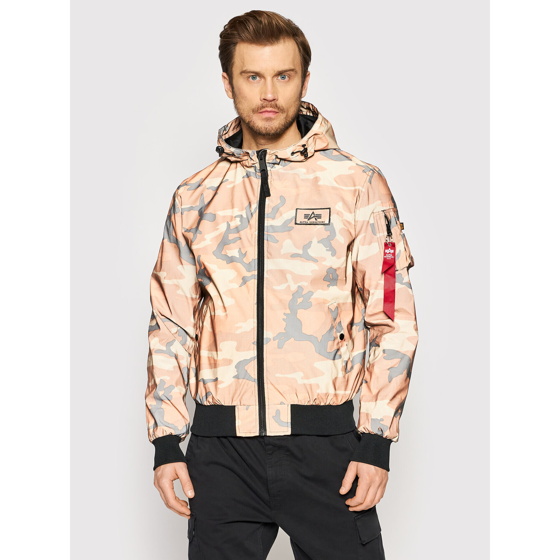 Alpha Industries Prehodna jakna Camo 126138RC Rjava Regular Fit - Pepit.si