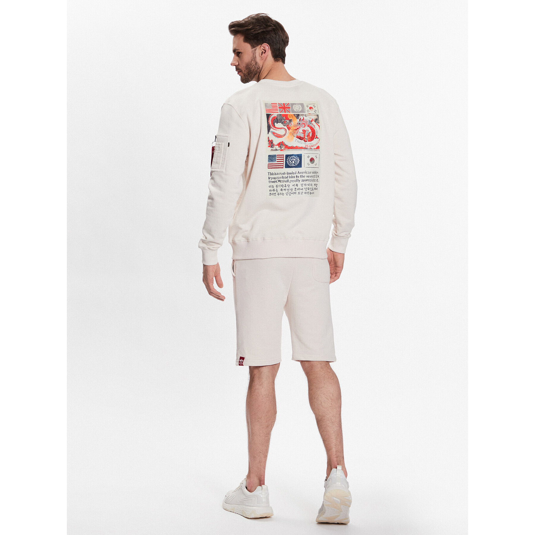 Alpha Industries Jopa USN Blood Chit 136300 Écru Regular Fit - Pepit.si