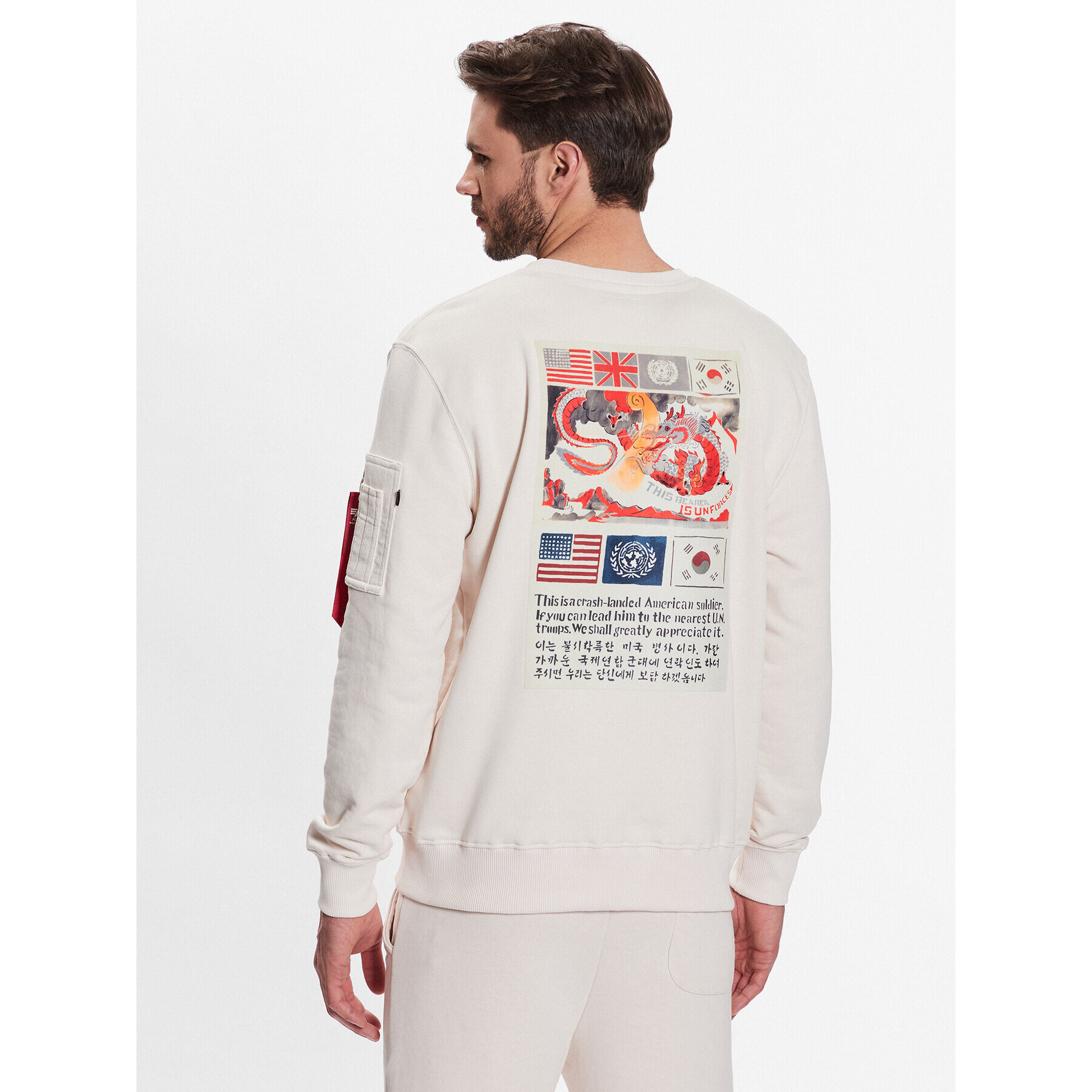 Alpha Industries Jopa USN Blood Chit 136300 Écru Regular Fit - Pepit.si