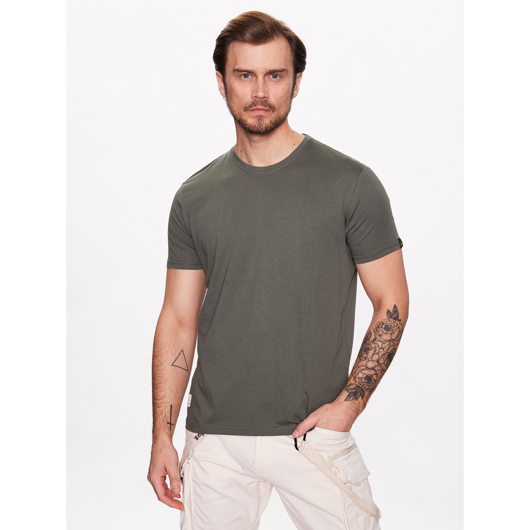 Alpha Industries Majica USN Blood Chit T 136503 Zelena Regular Fit - Pepit.si