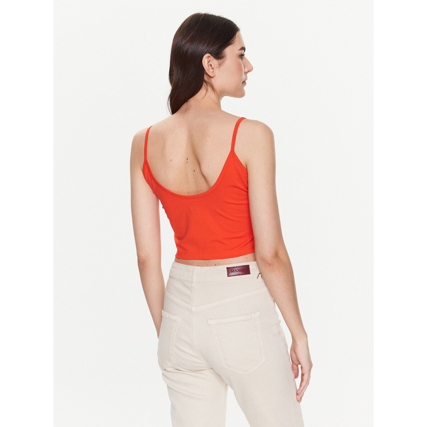 Alpha Industries Top Basic Crop-Top SL Wmn 116082 Rdeča Cropped Fit - Pepit.si