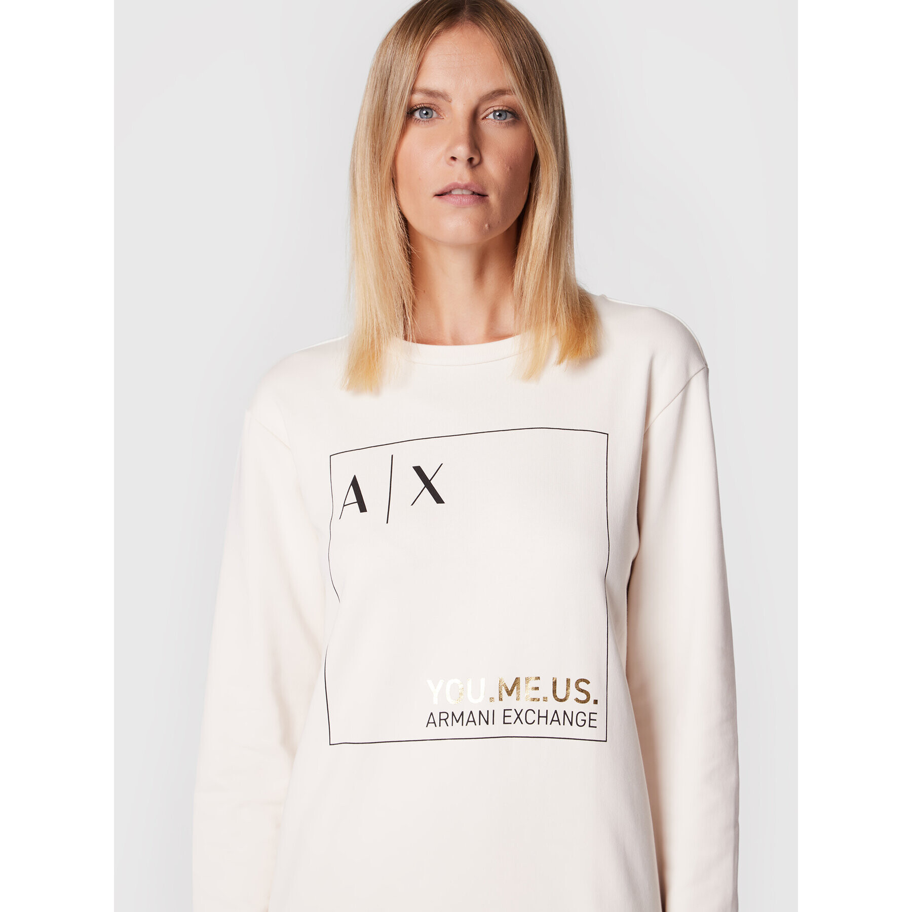 Armani Exchange Pletena obleka 6LYA71 YJ5VZ 1130 Bež Regular Fit - Pepit.si