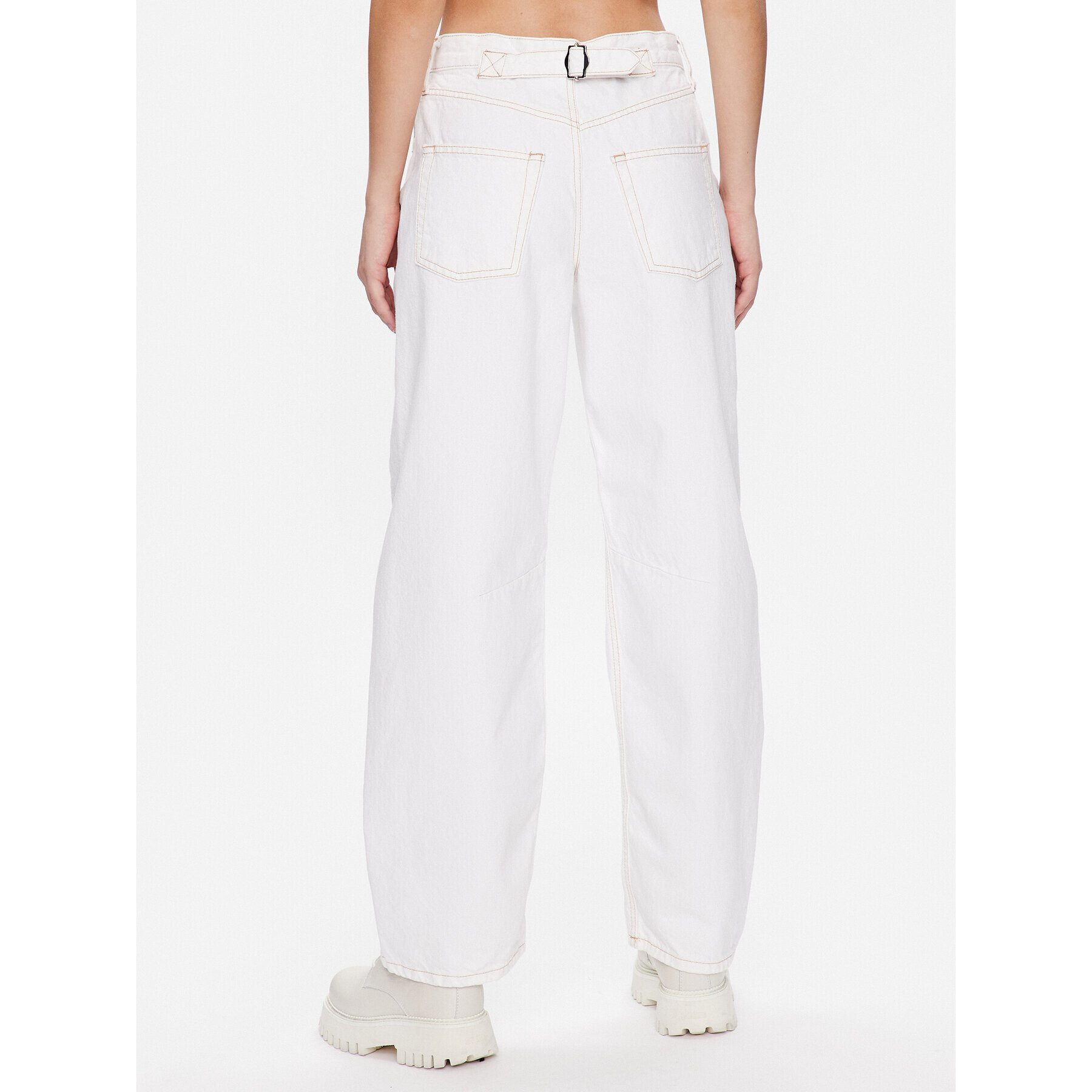 BDG Urban Outfitters Hlače iz tkanine BDG LOGAN CINCH WHITE 76473347 Bela Relaxed Fit - Pepit.si