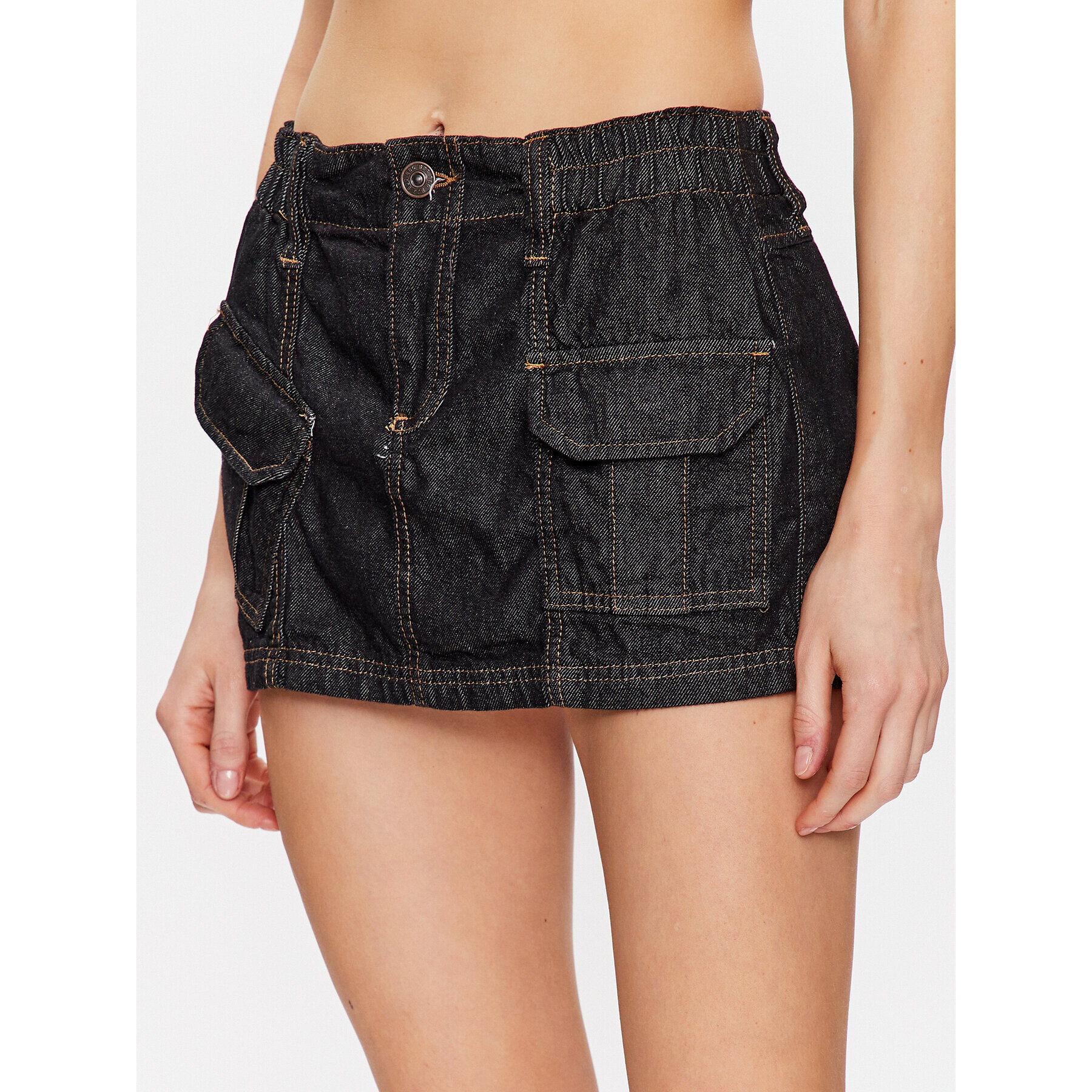 BDG Urban Outfitters Mini krilo BDG Y2K DENIM SKIRT RAW 76471937 Mornarsko modra Feminine Fit - Pepit.si