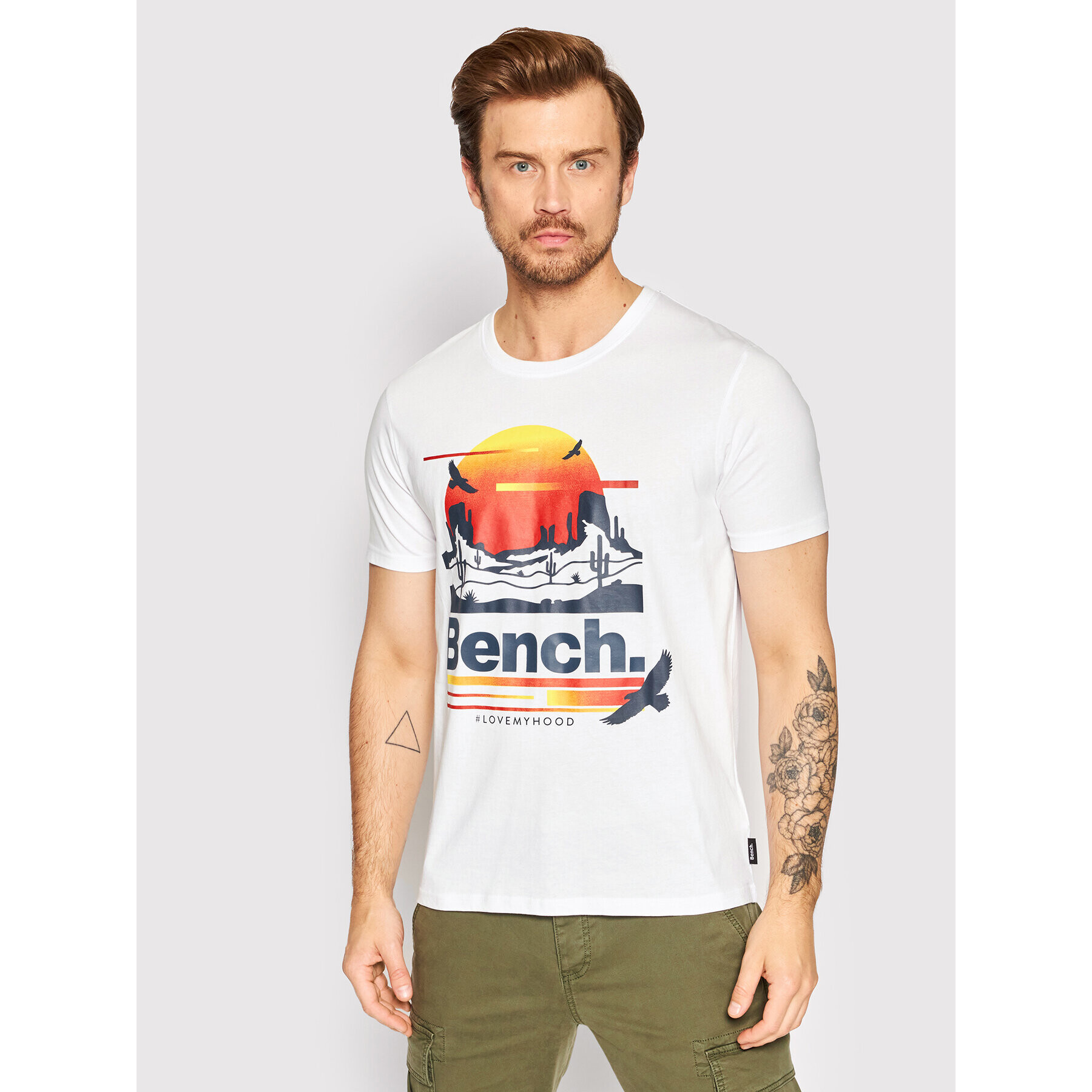 Bench Majica Mendota 120695 Bela Regular Fit - Pepit.si