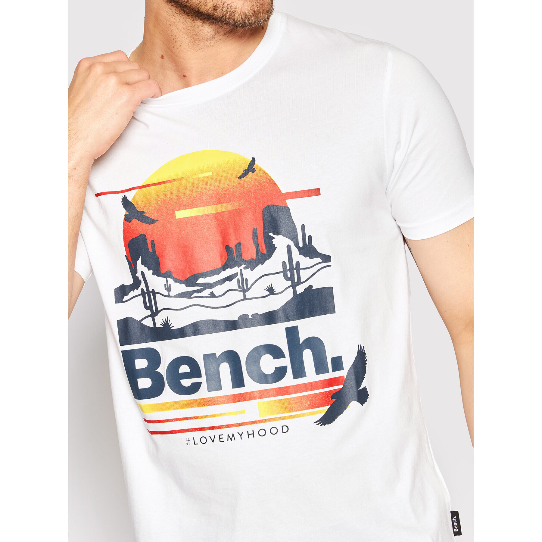 Bench Majica Mendota 120695 Bela Regular Fit - Pepit.si