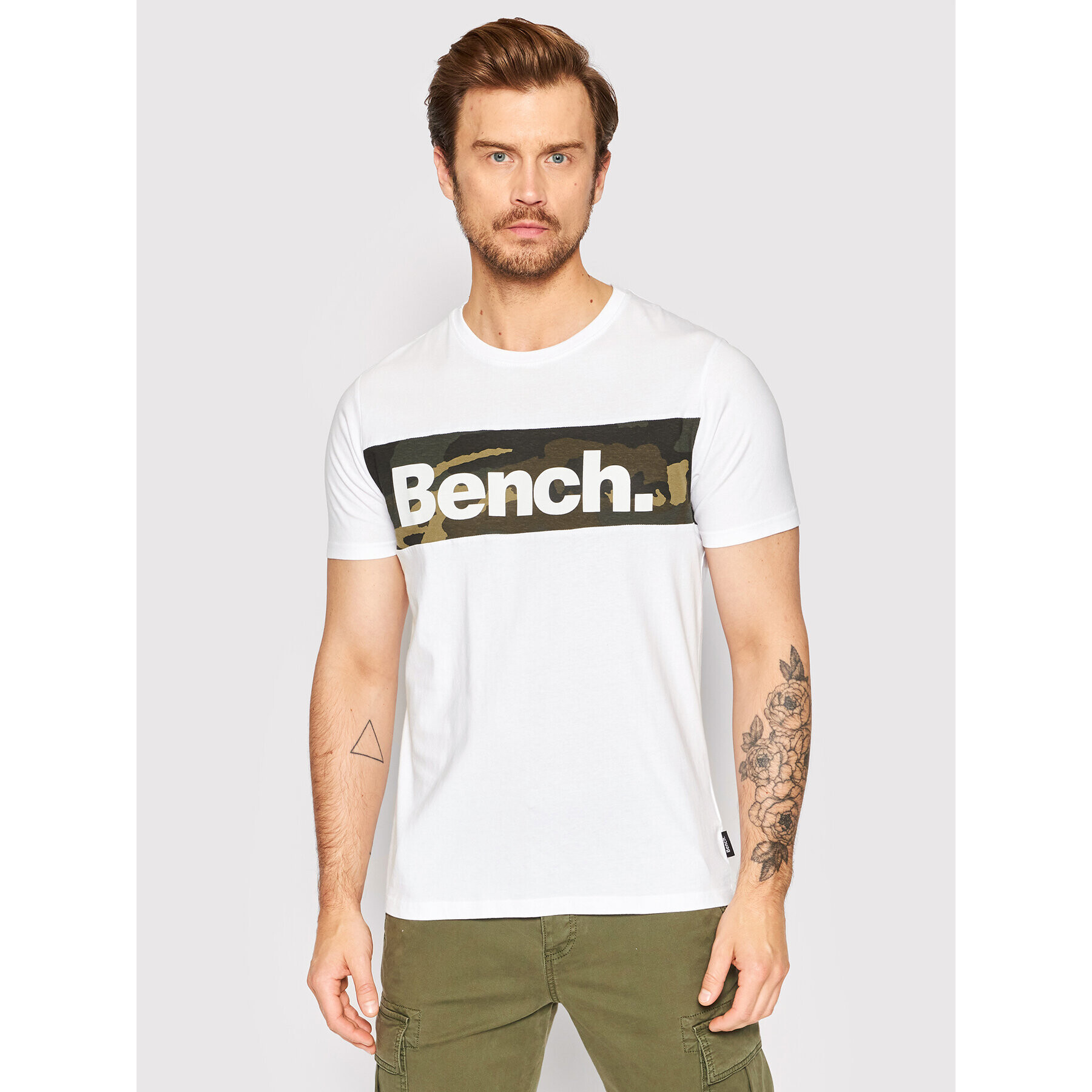 Bench Majica Sendak 120763 Bela Regular Fit - Pepit.si