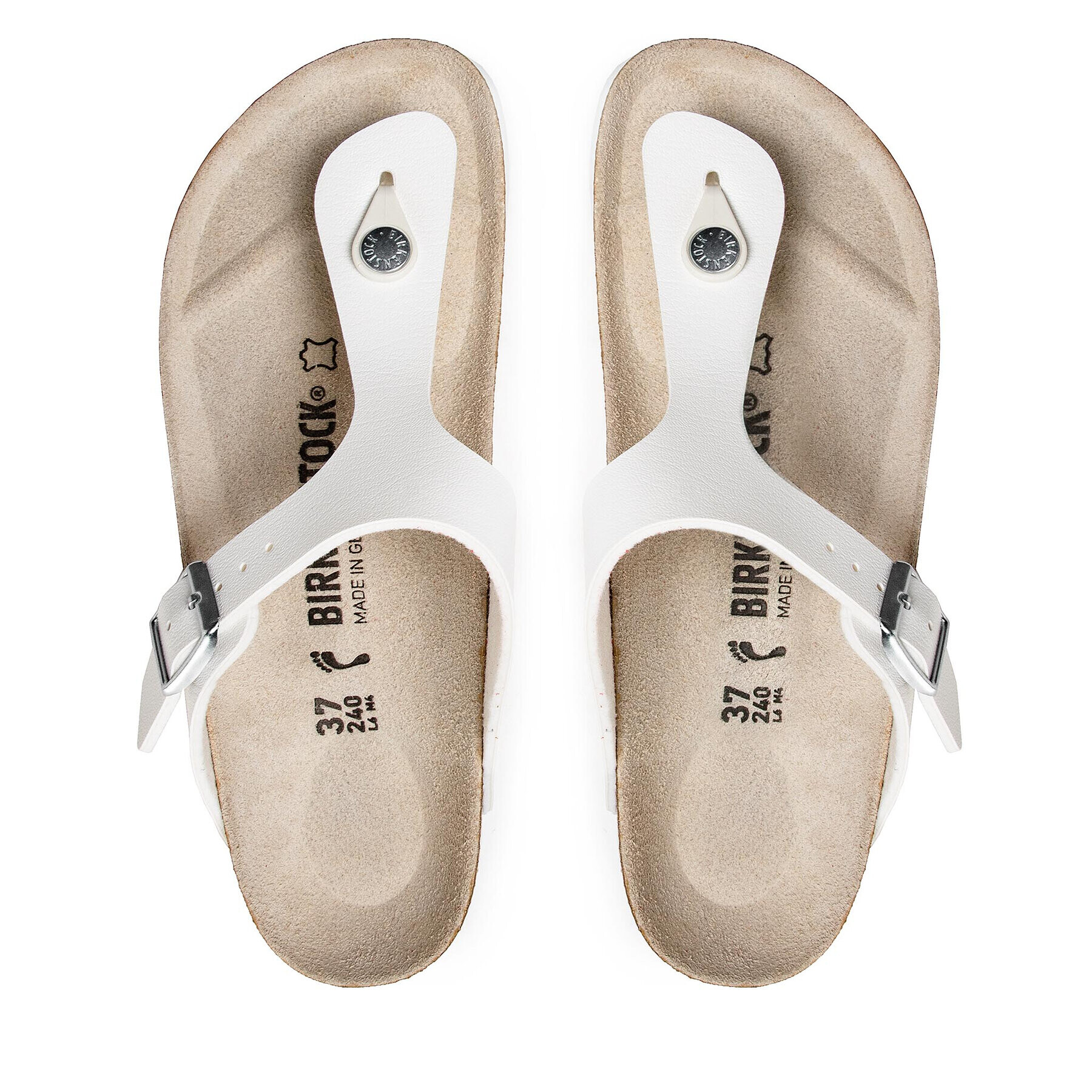 Birkenstock Japonke Gizeh 0043733 Bela - Pepit.si