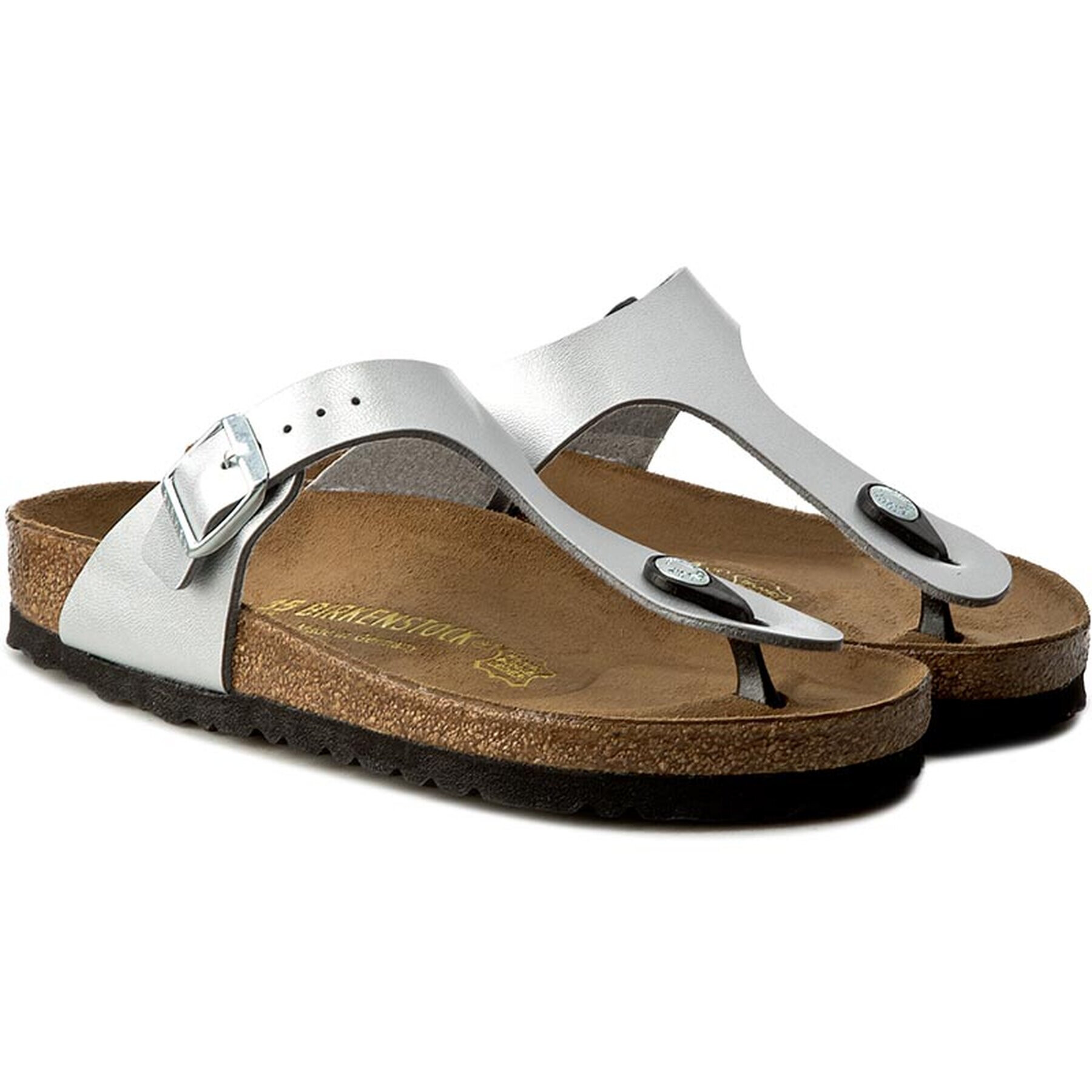 Birkenstock Japonke Gizeh 0043851 Srebrna - Pepit.si