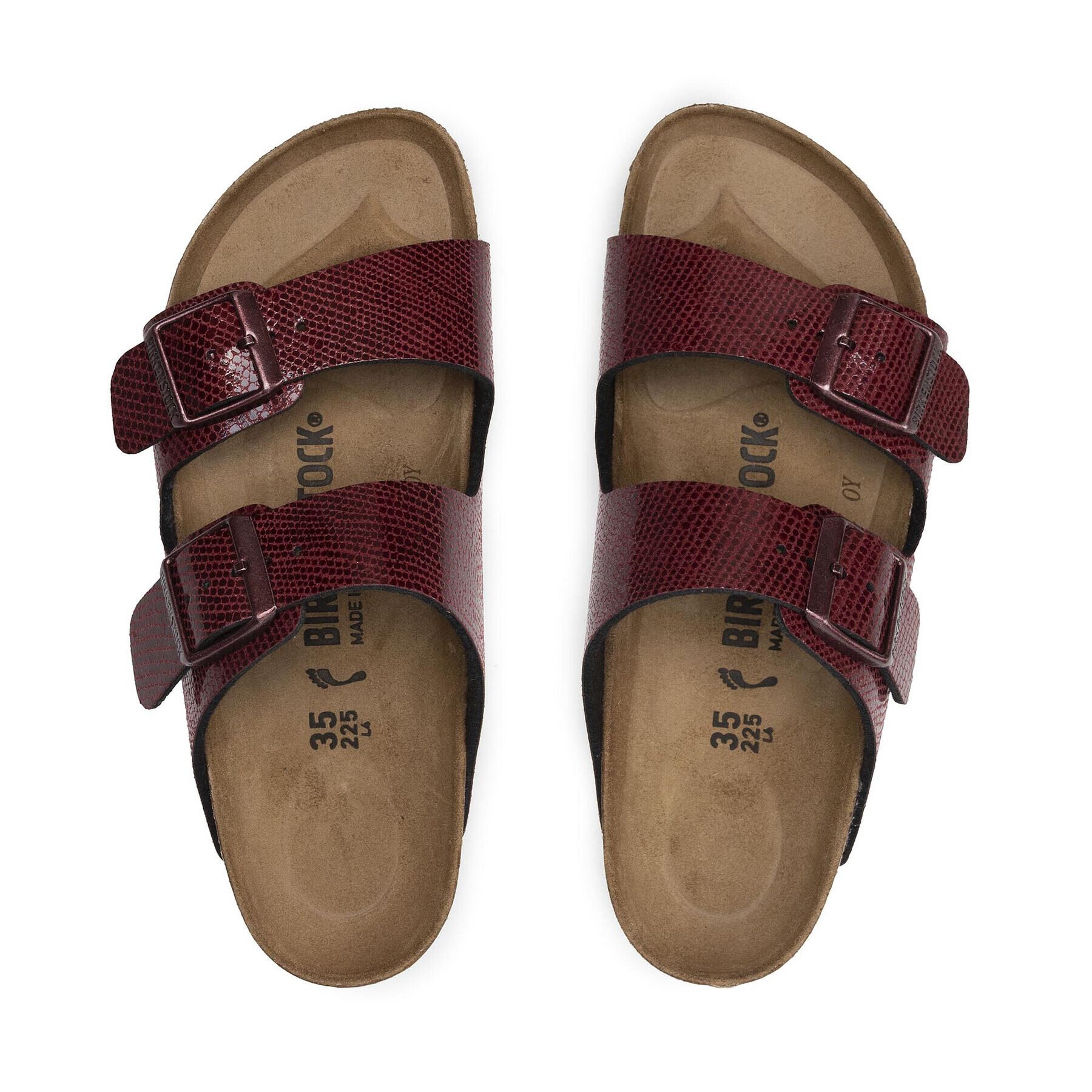 Birkenstock Natikači Arizona Bs 1020122 Bordo rdeča - Pepit.si