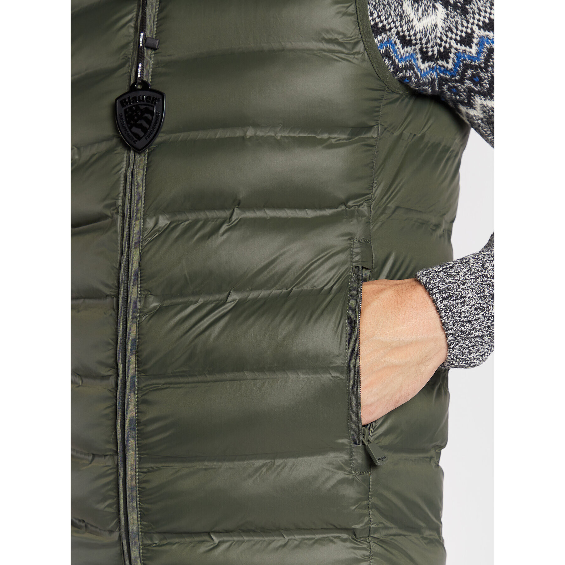 Blauer Telovnik Logan BLUX02003 006100 Zelena Regular Fit - Pepit.si