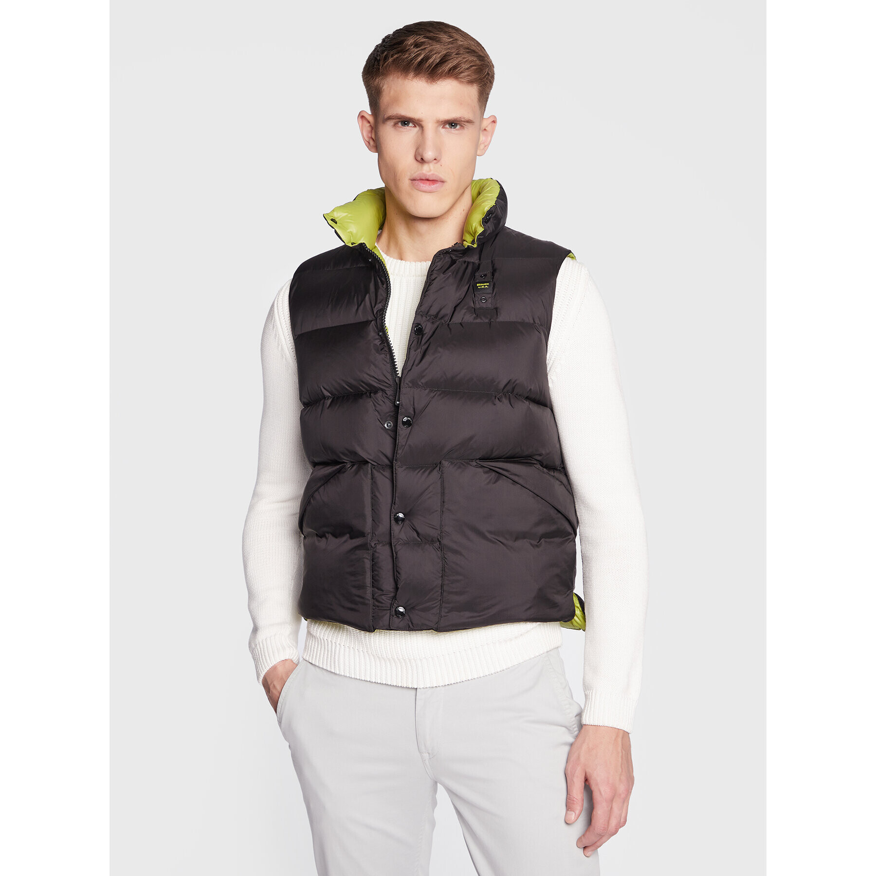 Blauer Telovnik Sebastian BLUX03218 006365 Črna Regular Fit - Pepit.si