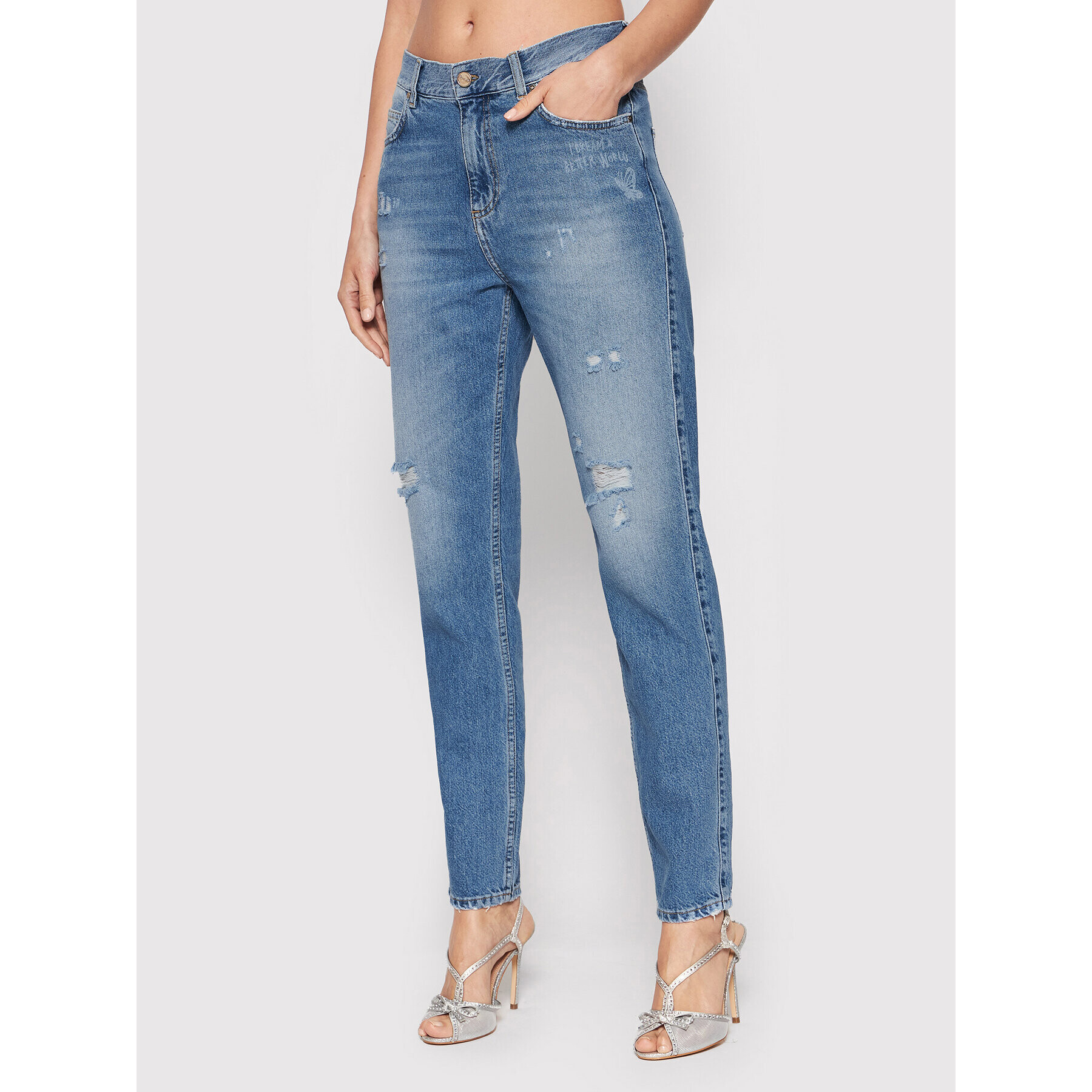 Blugirl Blumarine Jeans hlače RA2065-D4732 Modra Relaxed Fit - Pepit.si