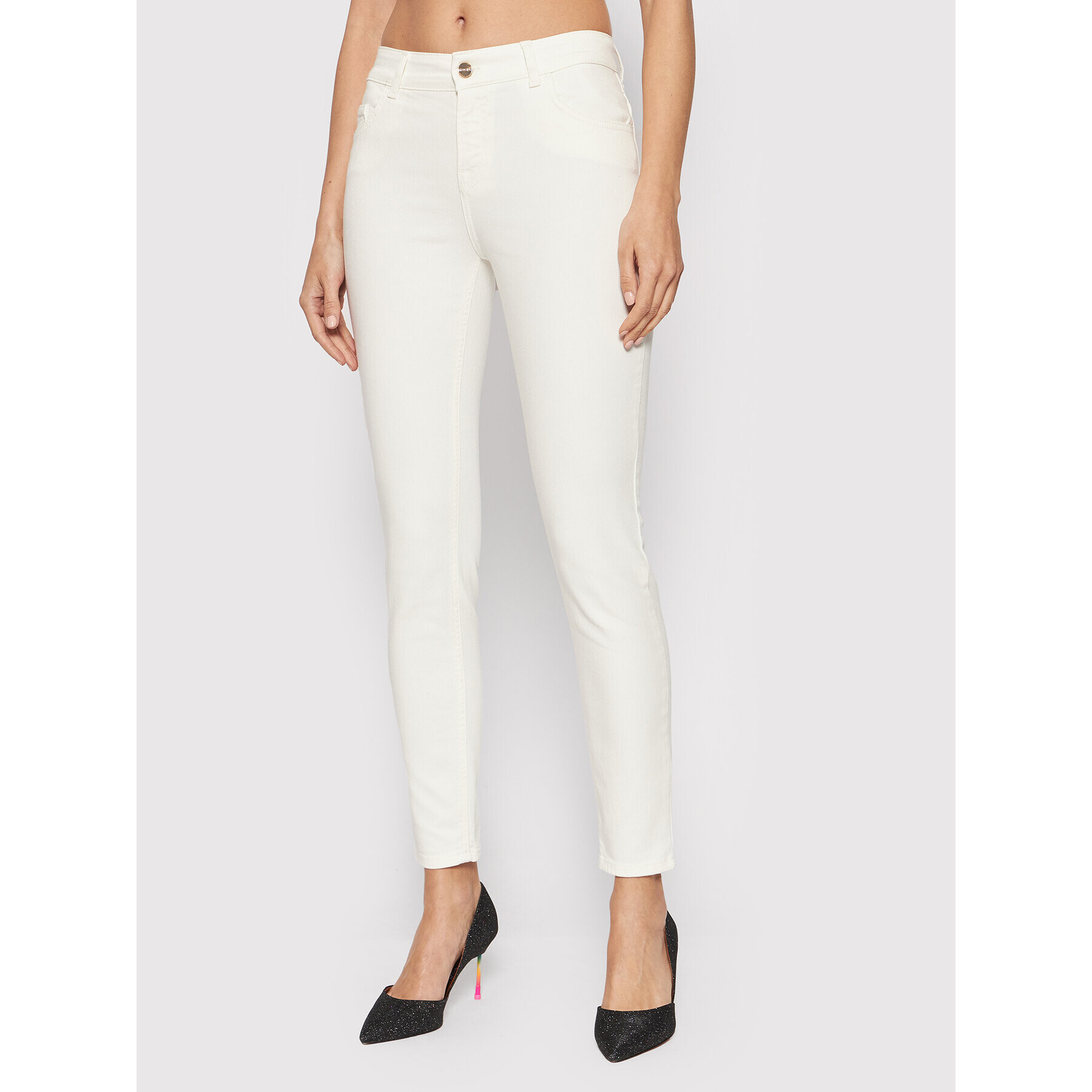 Blugirl Blumarine Jeans hlače RA2240-T3075 Bela Slim Fit - Pepit.si