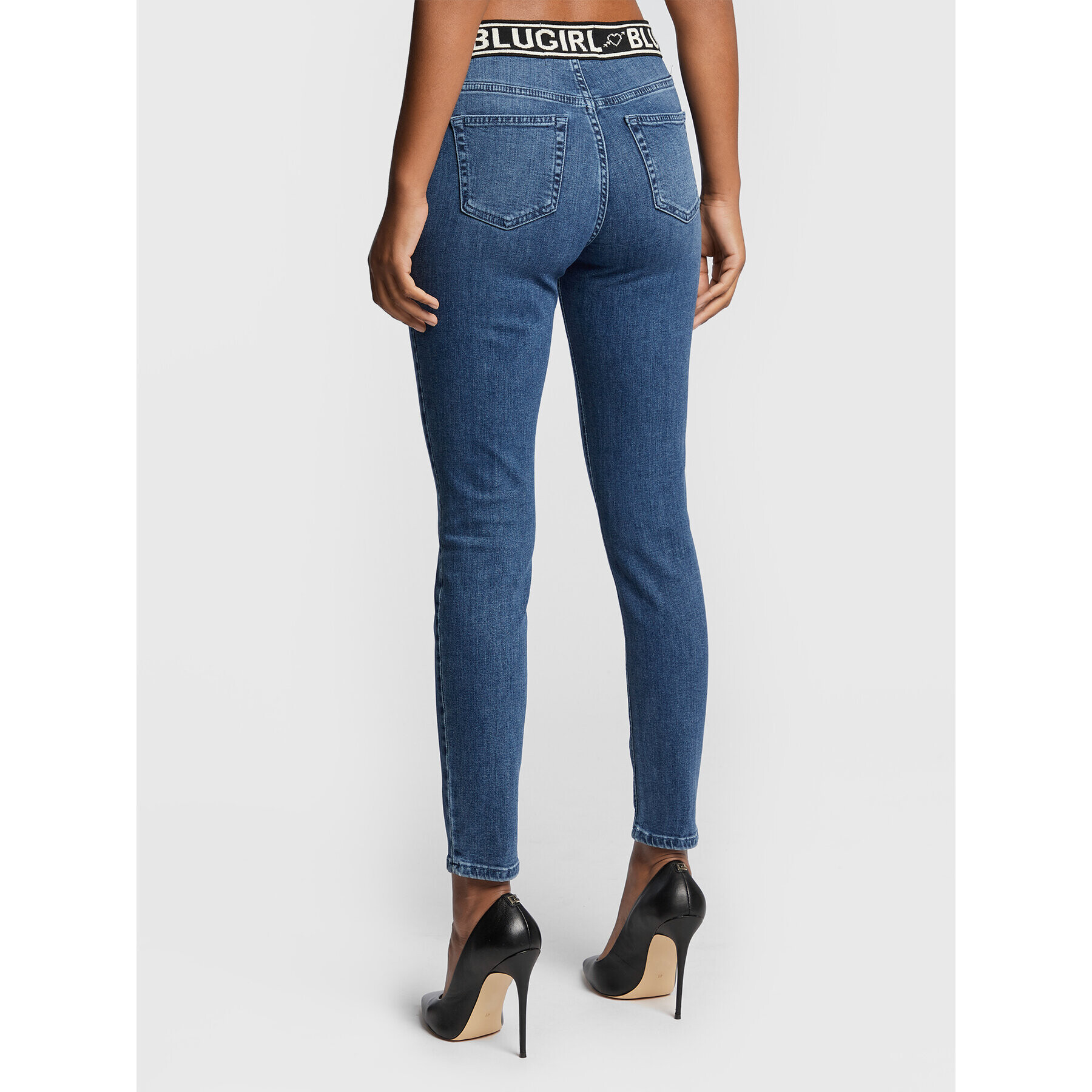 Blugirl Blumarine Jeans hlače RF2092-D4418 Modra Skinny Fit - Pepit.si