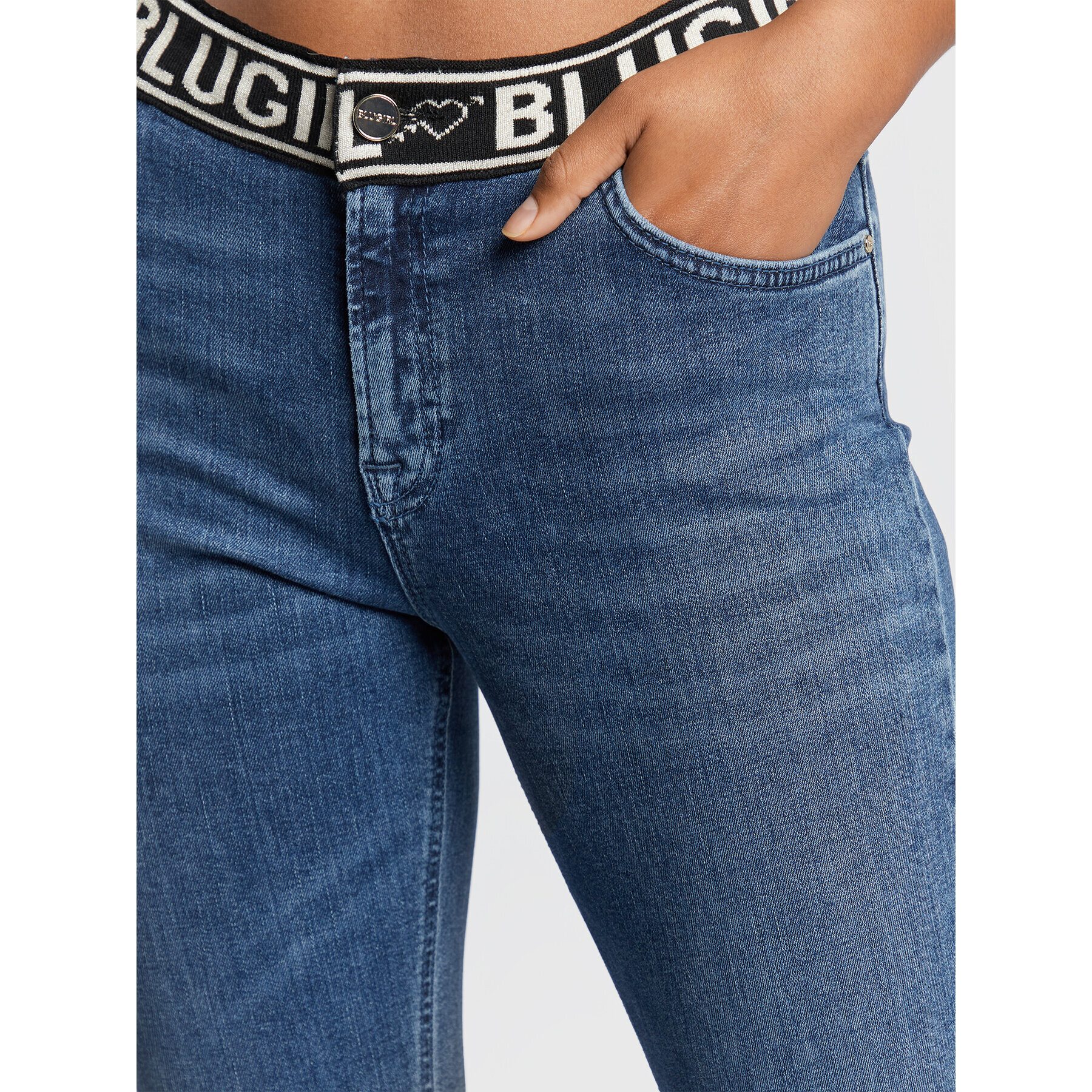 Blugirl Blumarine Jeans hlače RF2092-D4418 Modra Skinny Fit - Pepit.si